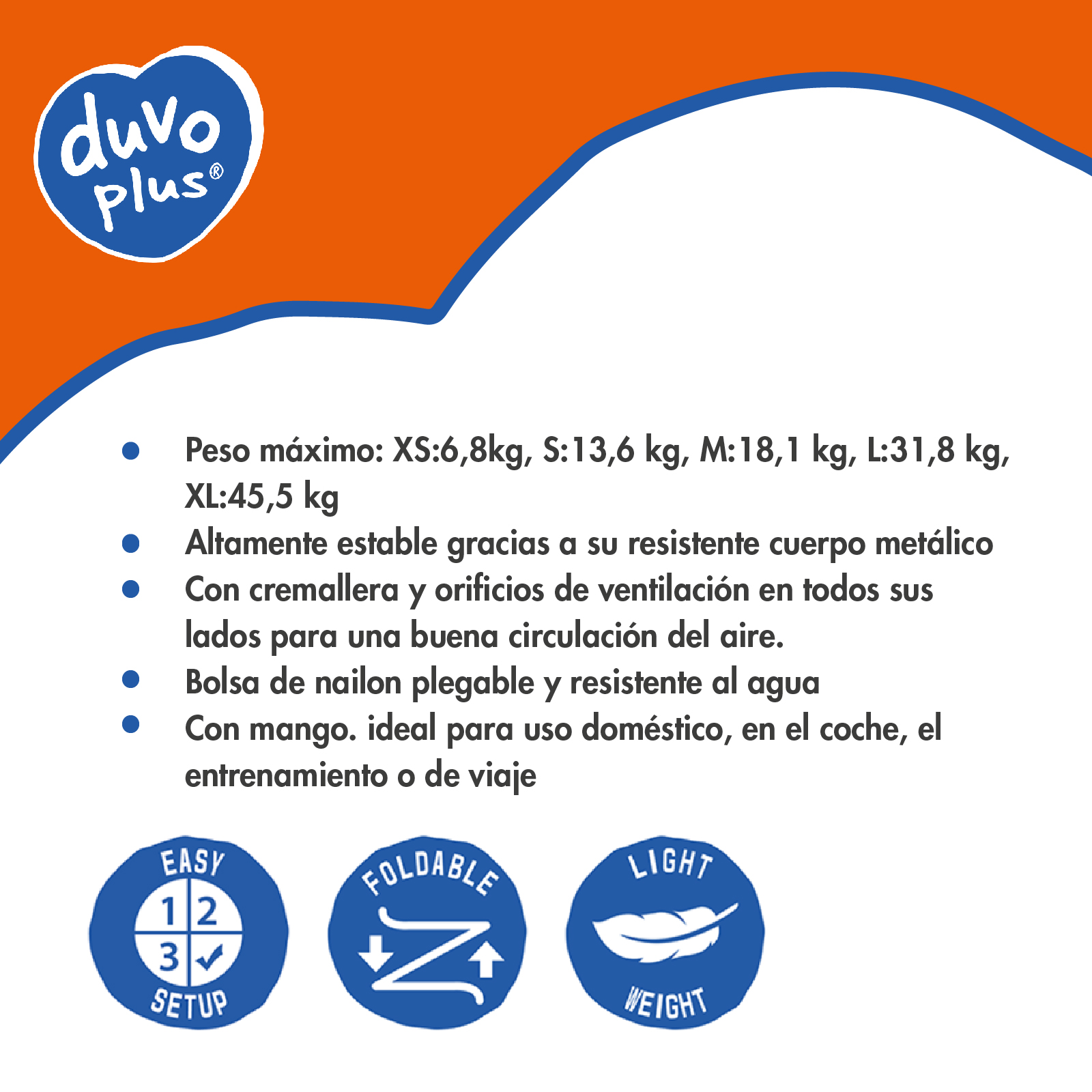 DUVO TRANSPORTIN PLEGABLE TELA