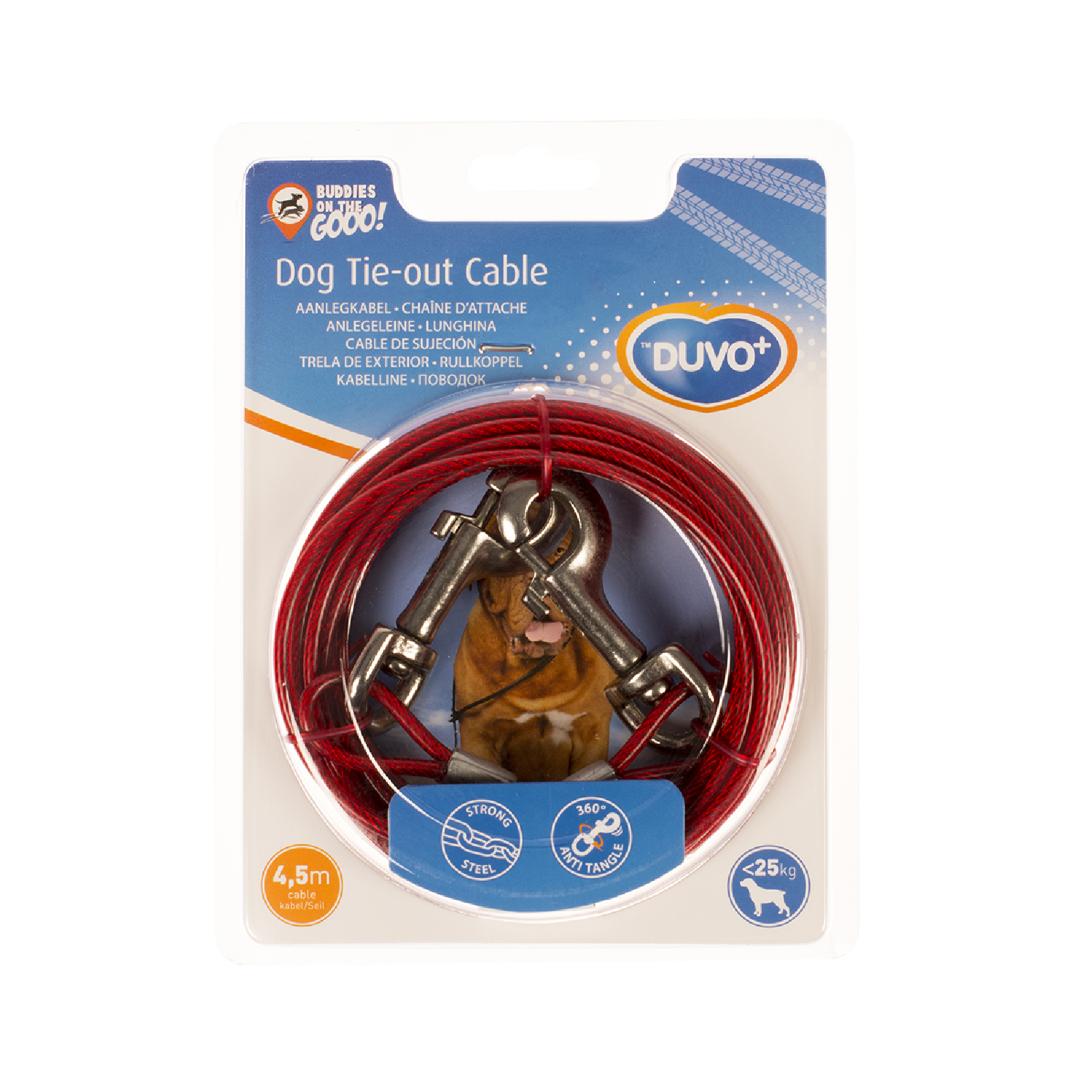 DUVO CABLE DE AMARRE CON MOSQUETONES 4.5 M