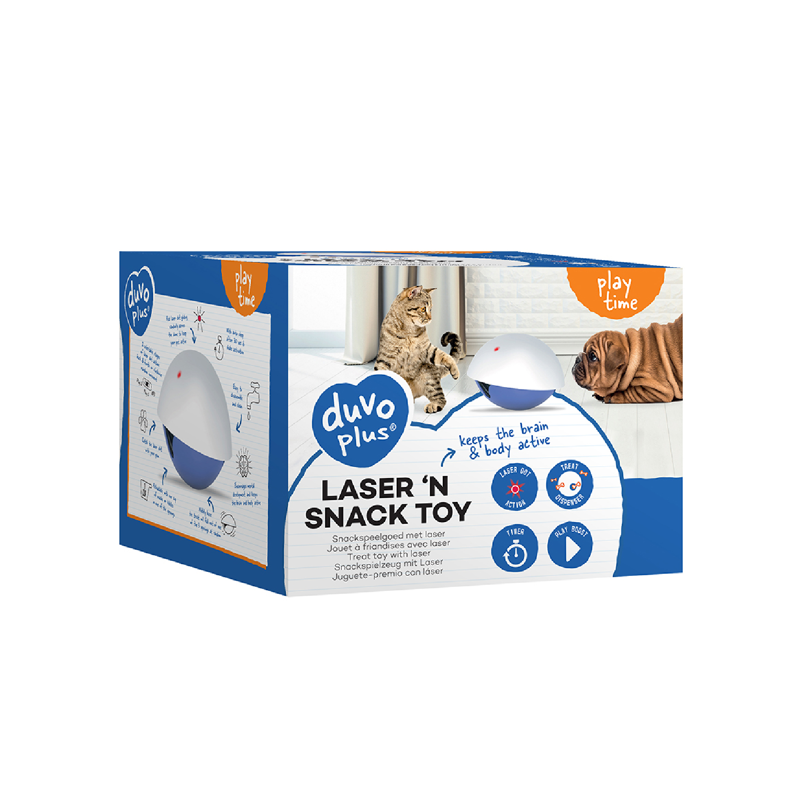 DUVO PLAY TIME LASER SNACK PERROS Y GATOS 19 x 19 x 15 CM