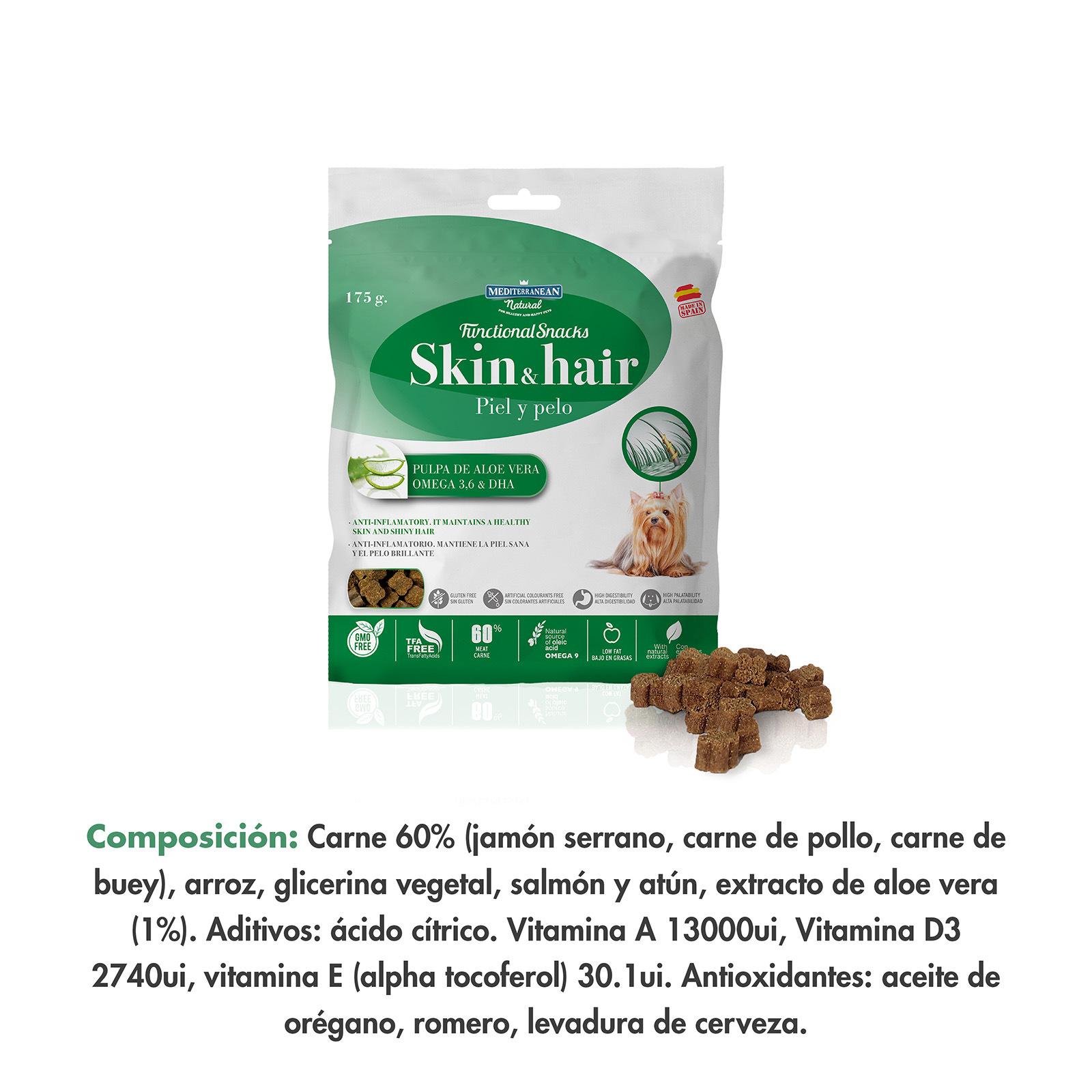 MDT FUNCIONAL SNACKS PIEL Y PELO  175 GR  10 UNI