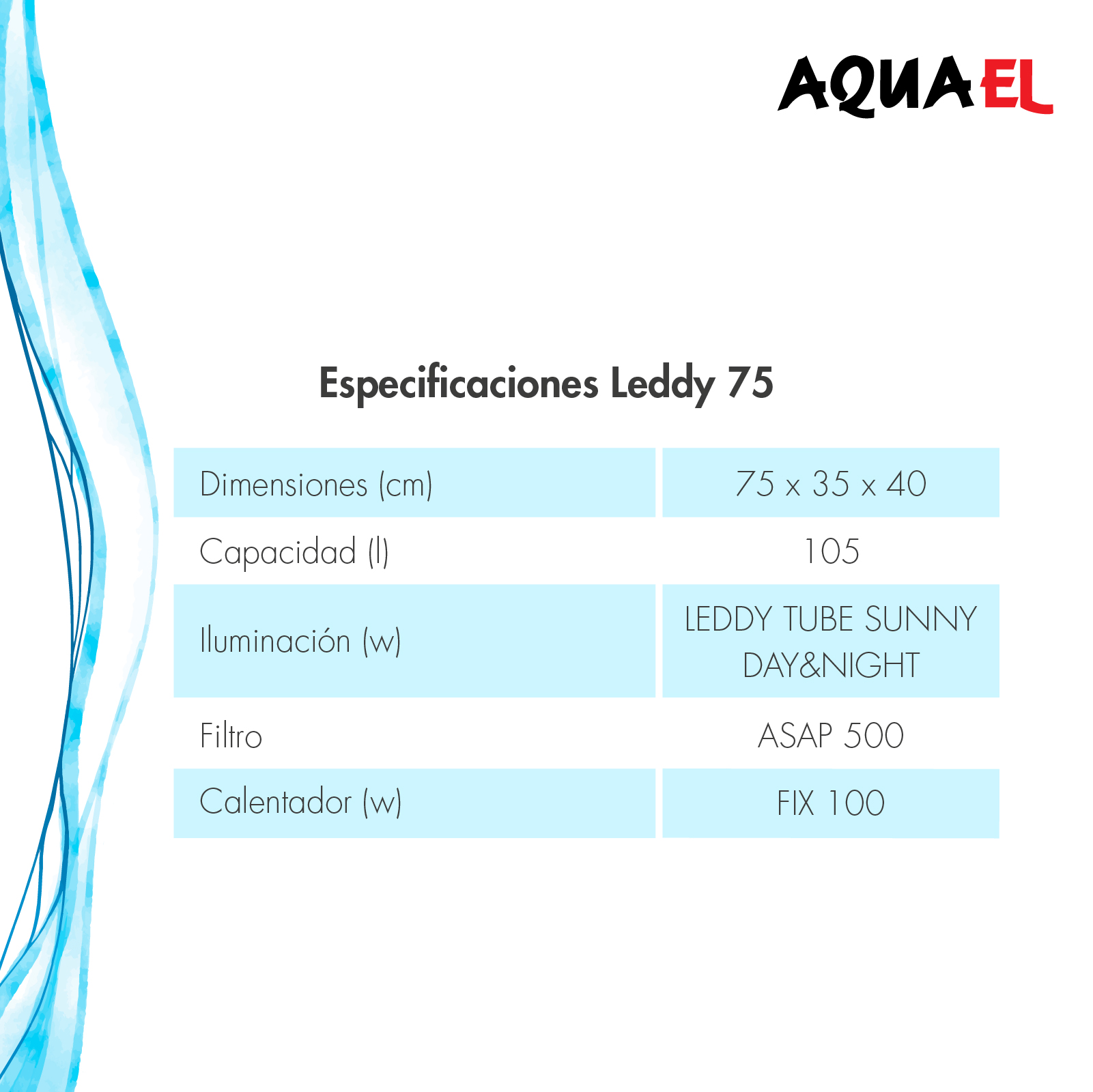 AQUAEL ACUARIO COMPLETO LEDDY PLUS NEGRO DAY&amp;NIGHT