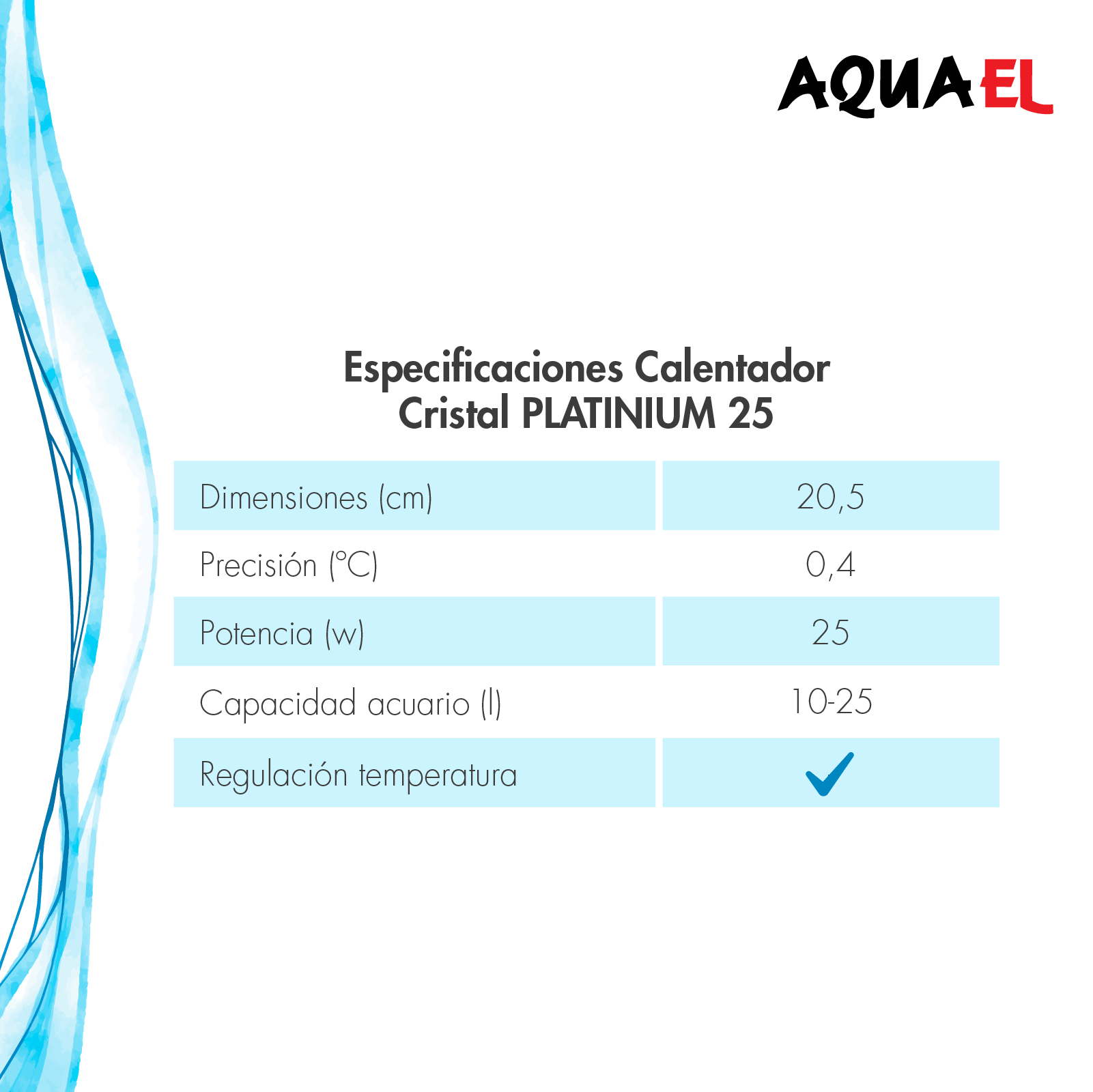 AQUAEL CALENTADOR CRISTAL PLATINIUM