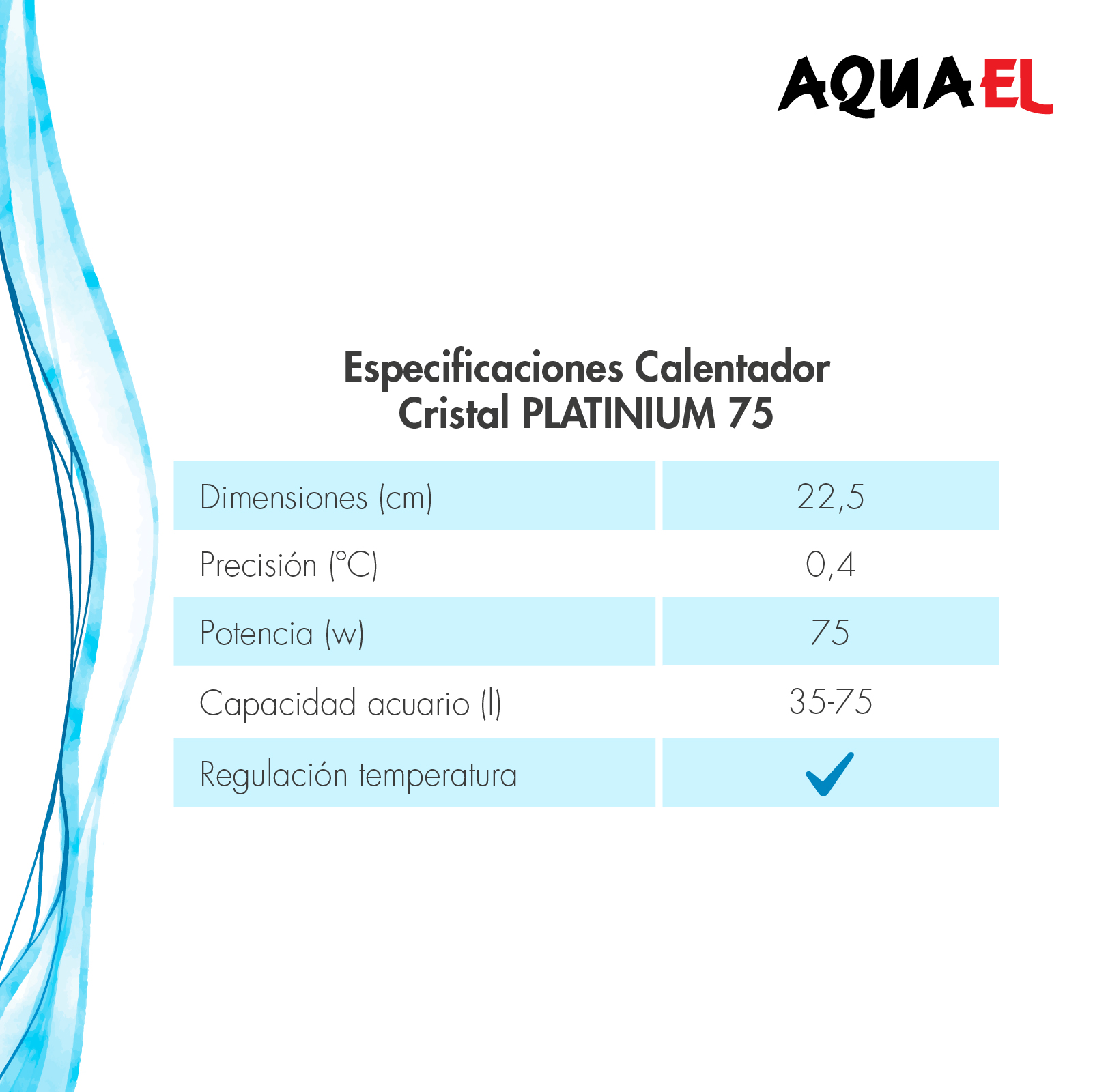 AQUAEL CALENTADOR CRISTAL PLATINIUM