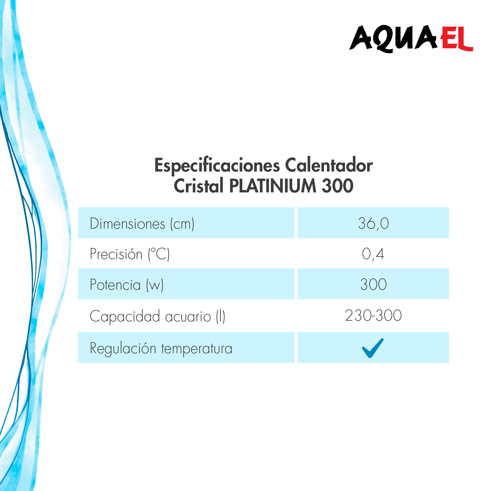 AQUAEL CALENTADOR CRISTAL PLATINIUM