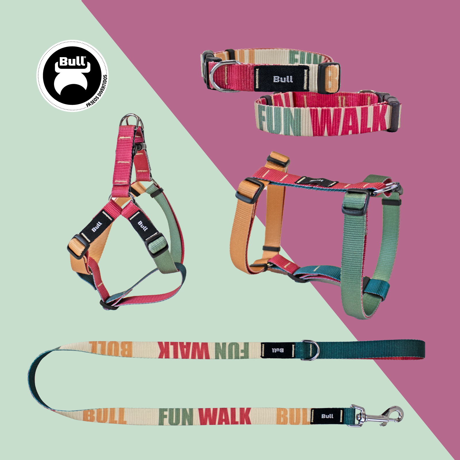 BULL COLLAR NYLON COLECCION FUN WALK