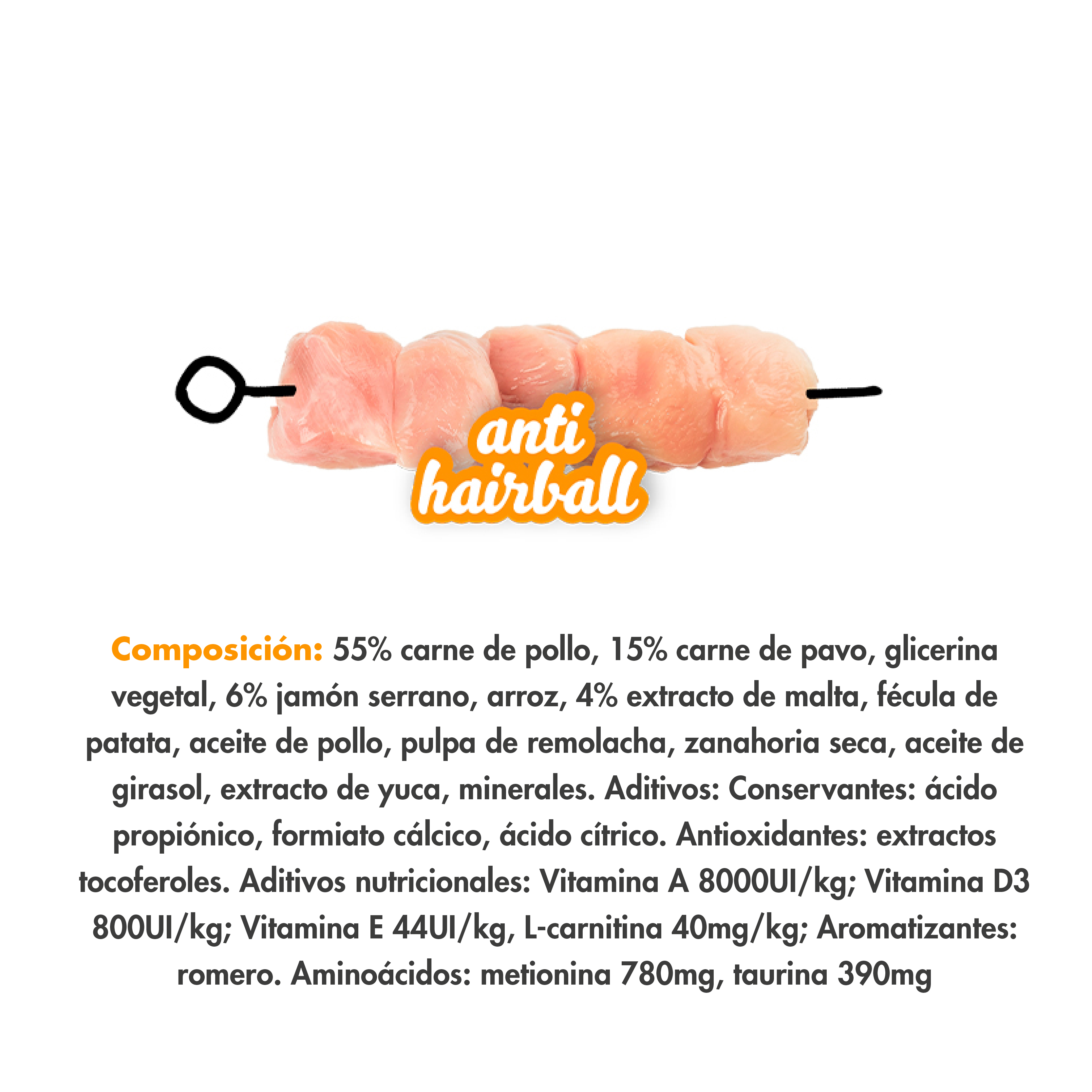 MDT NEW SERRANO SNACKS GATO ANTI HAIRBALL POLLO 50 GR
