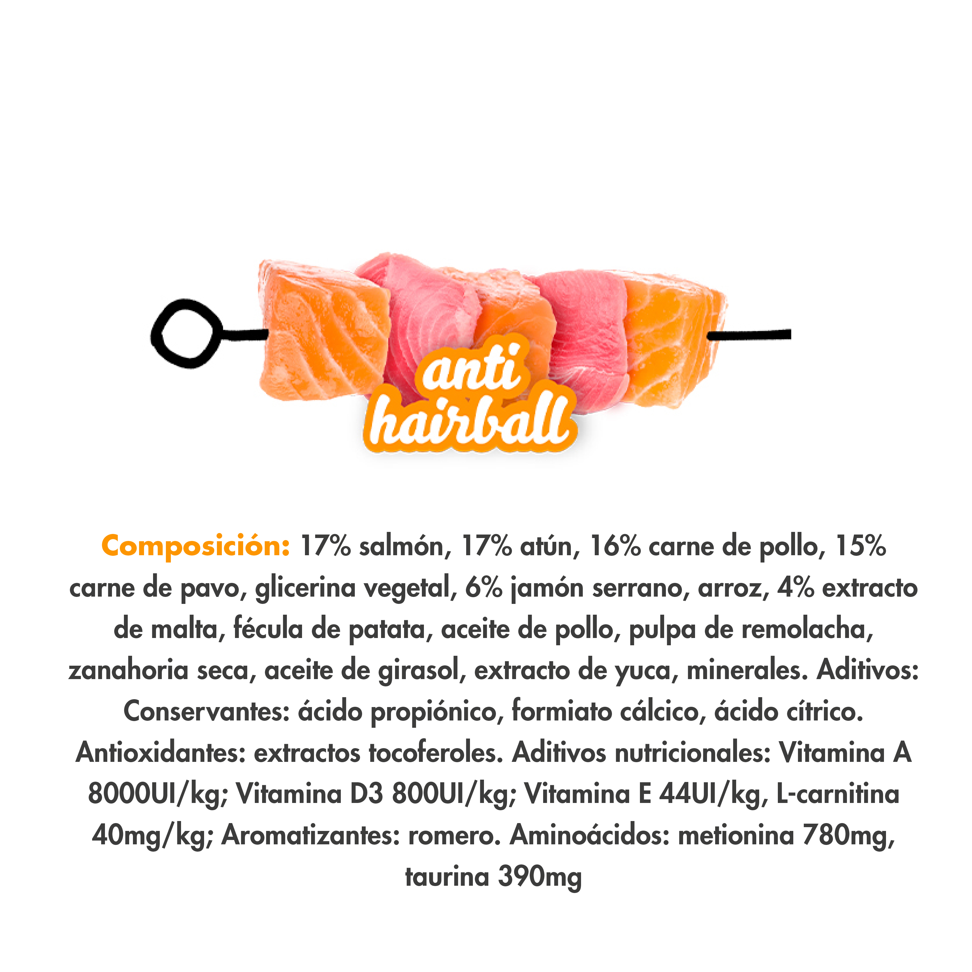 MDT NEW SERRANO SNACKS GATO ANTI HAIRBALL SALMON Y ATUN 50 GR