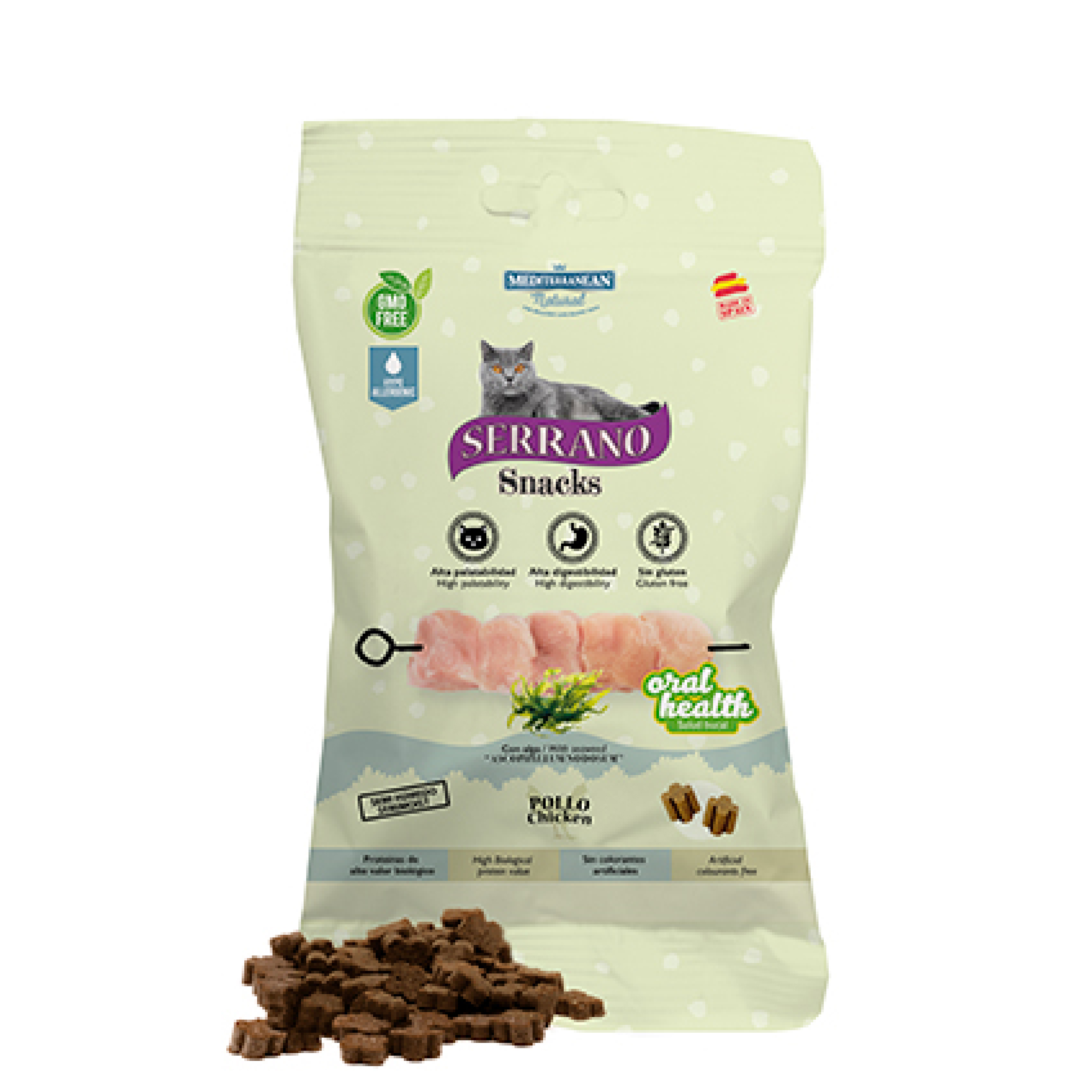 MDT NEW SERRANO SNACKS GATO SALUD BUCAL POLLO 50 GR