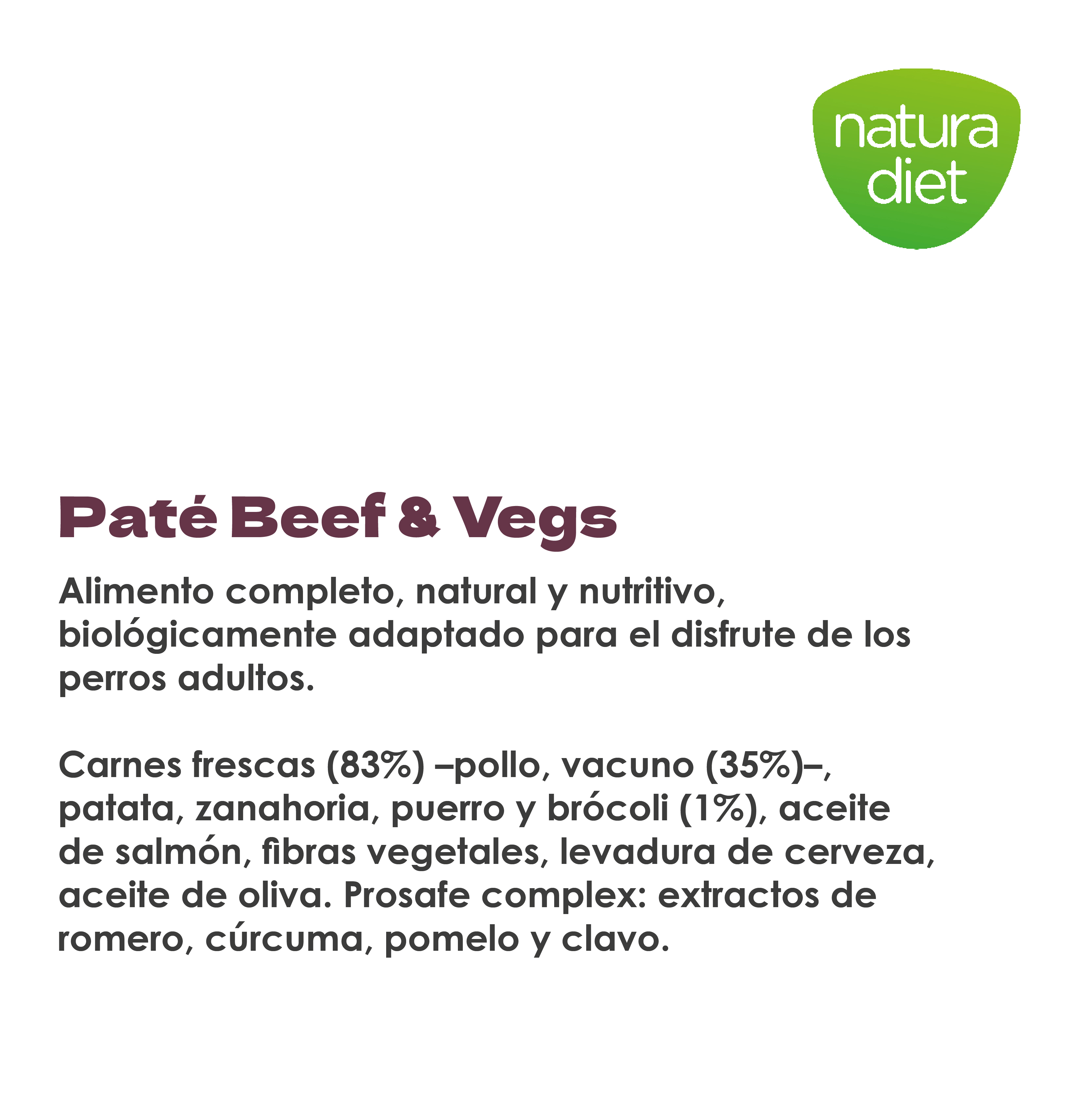 DNG NATURA DIET DOG PATE BEEF &amp; VEGS 400 GR