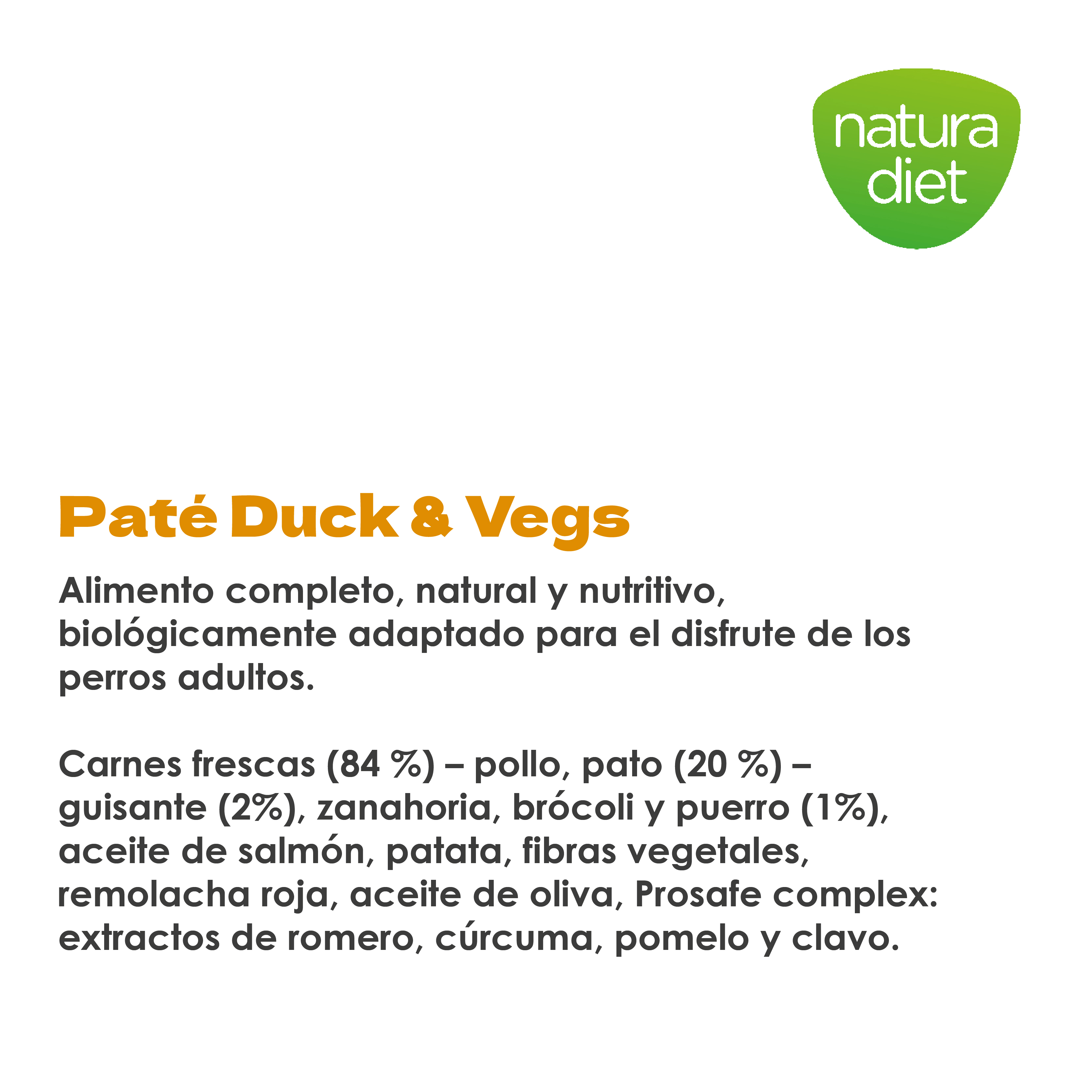 DNG NATURA DIET DOG PATE DUCK &amp; VEGS 400 GR