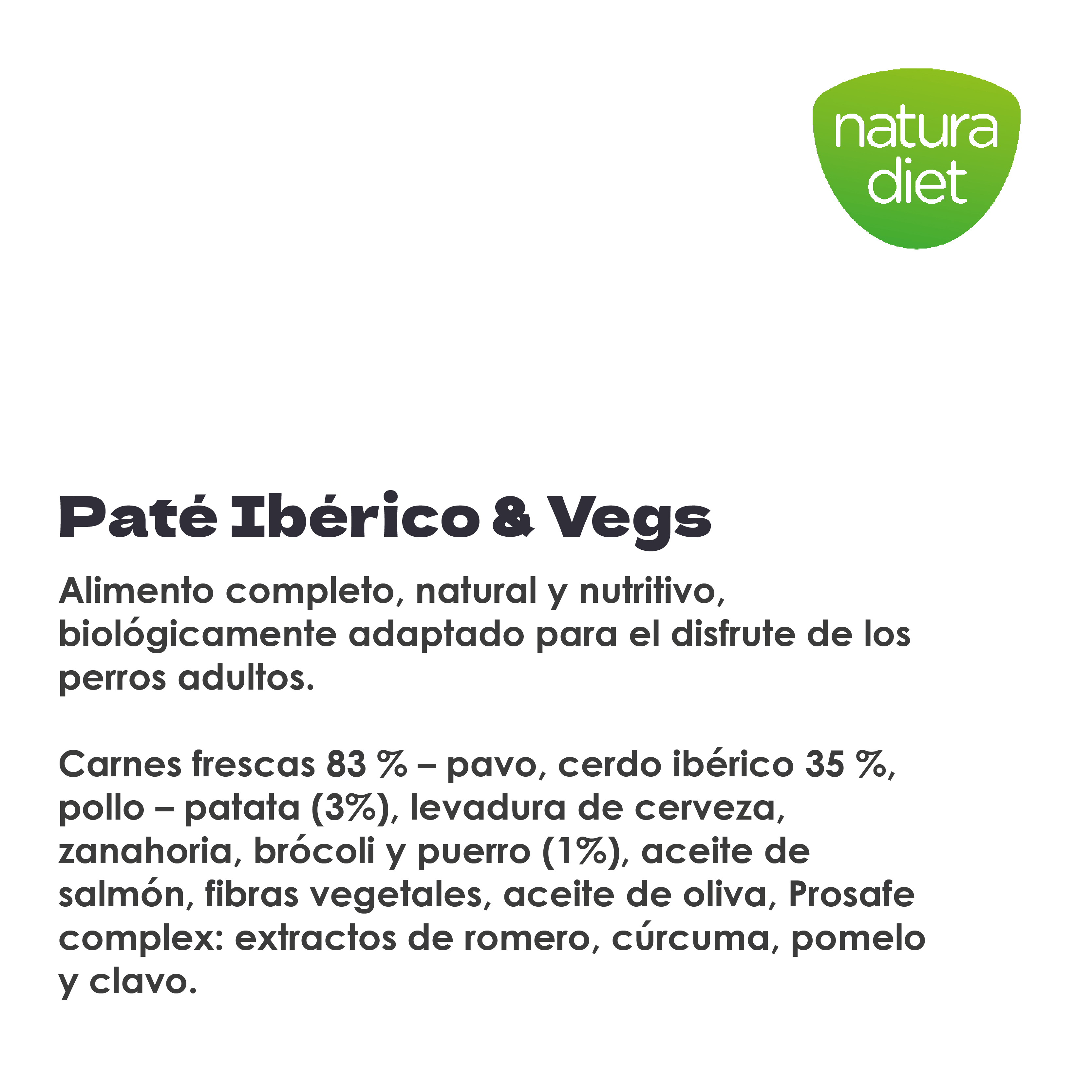 DNG NATURA DIET DOG PATE IBERICO &amp; VEGS 400 GR