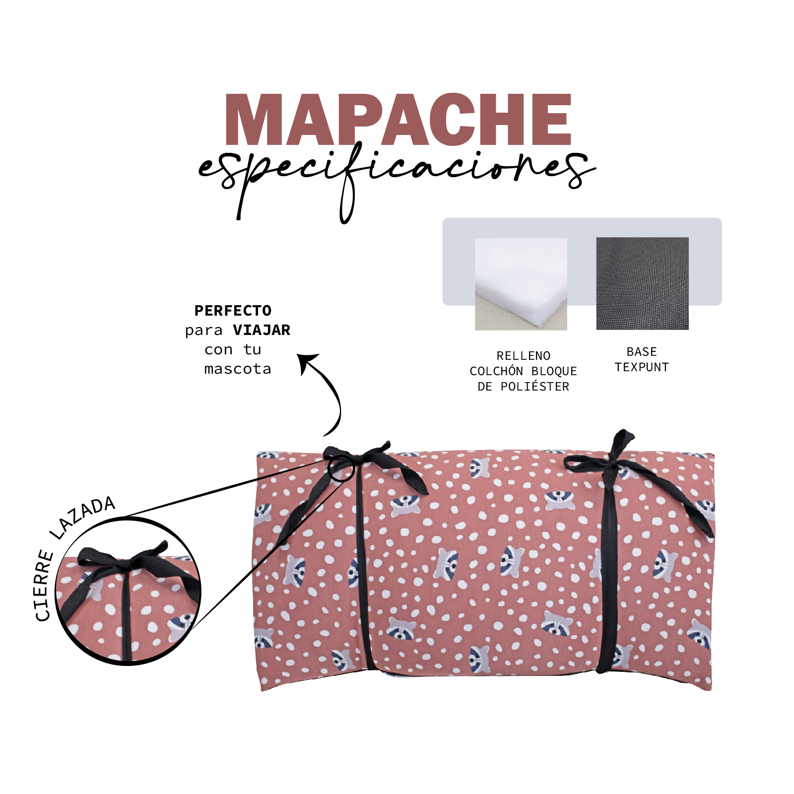 YAGU COLCHON ZENDA MAPACHE T-U  109 x 66 x 6 CM