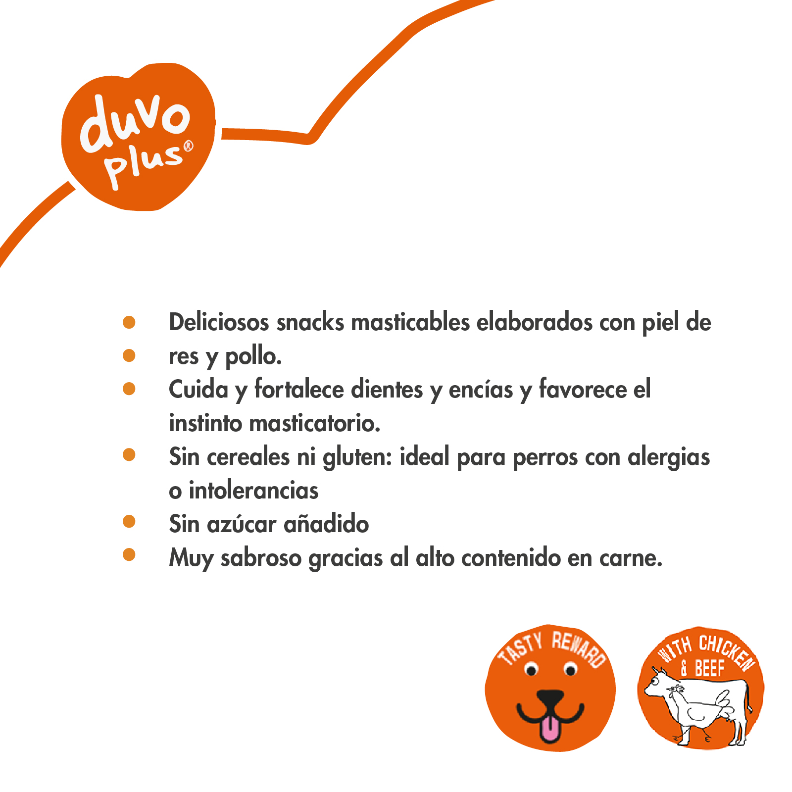 DUVO MEAT PALOS DE POLLO Y PIEL LARGE 25 CM BOLSA 2.500 GR  23 UNI APROX