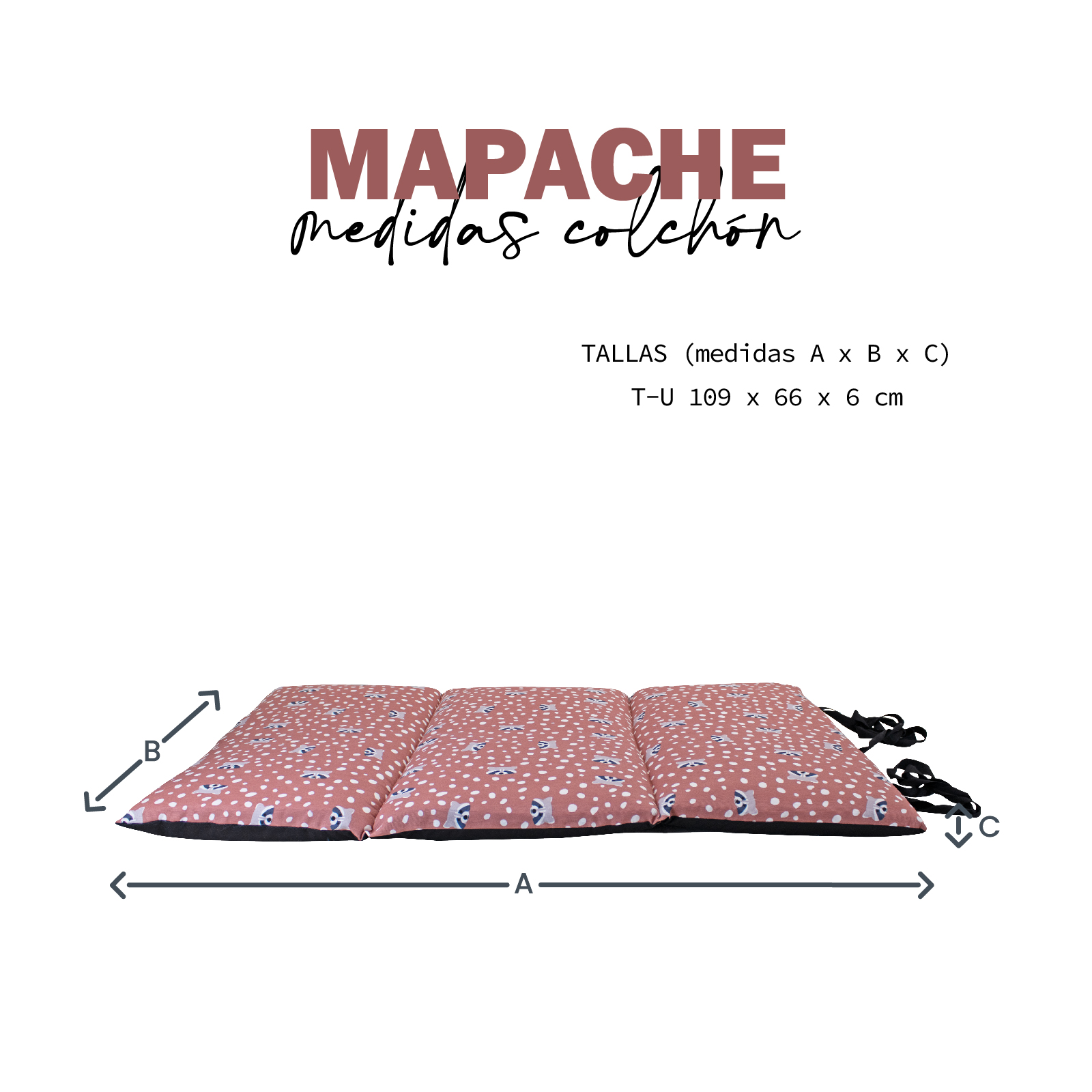 YAGU COLCHON ZENDA MAPACHE T-U  109 x 66 x 6 CM
