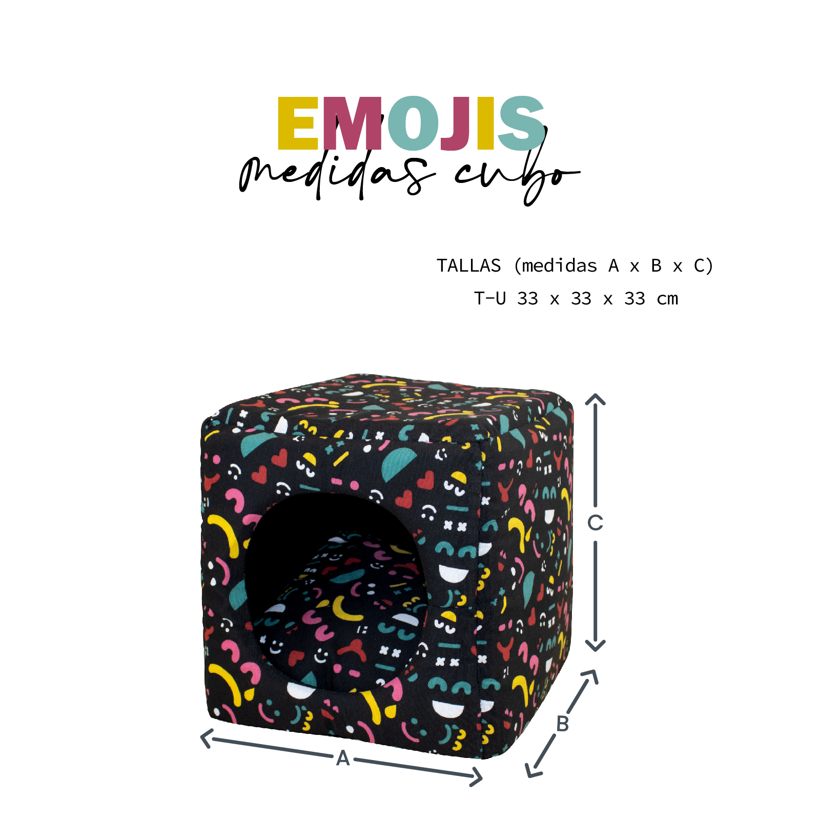 YAGU CUBO EMOJIS T-U  33 x 33 x 33 CM