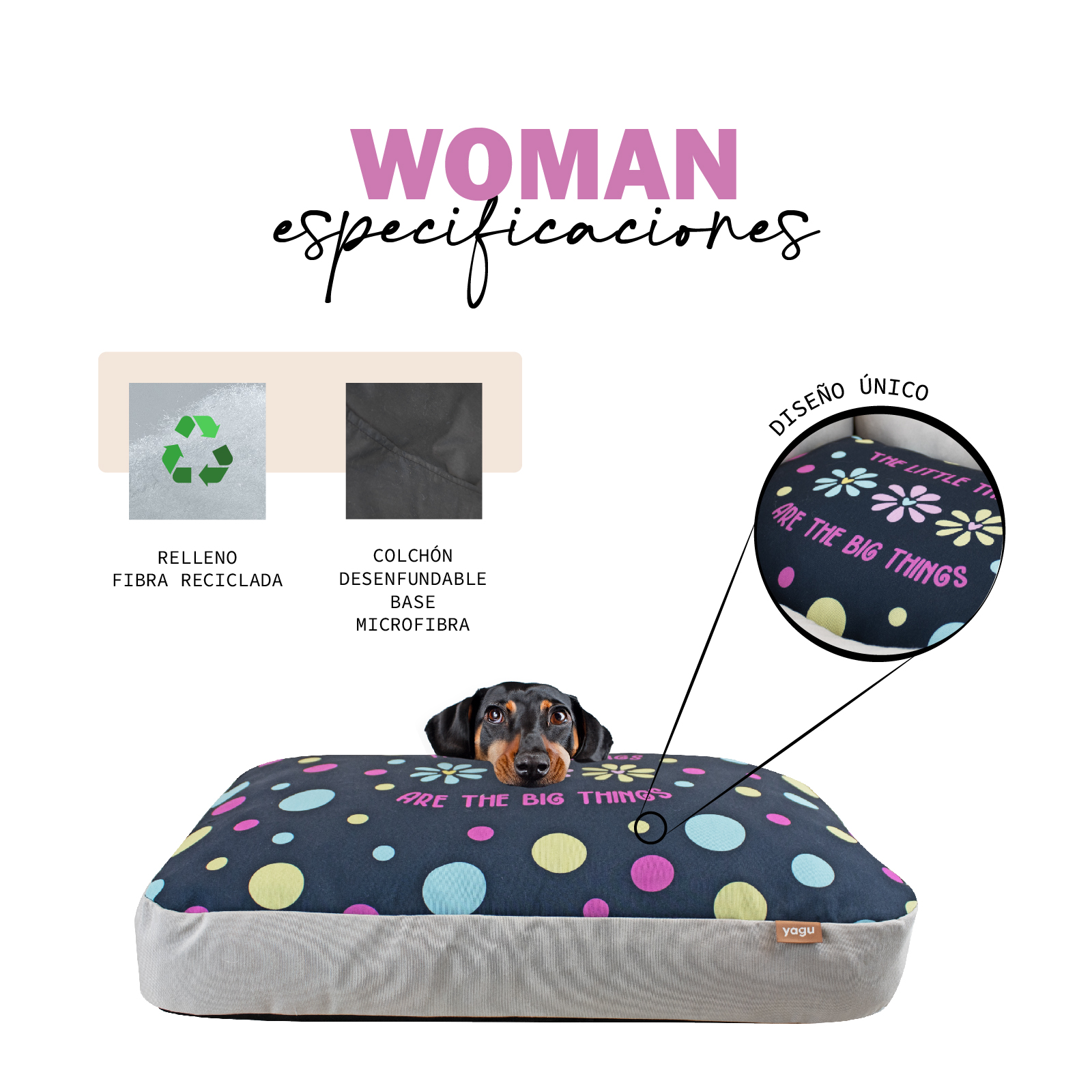 YAGU COLCHON HAPPY IZARO WOMAN T-1  76 x 51 x 17 CM