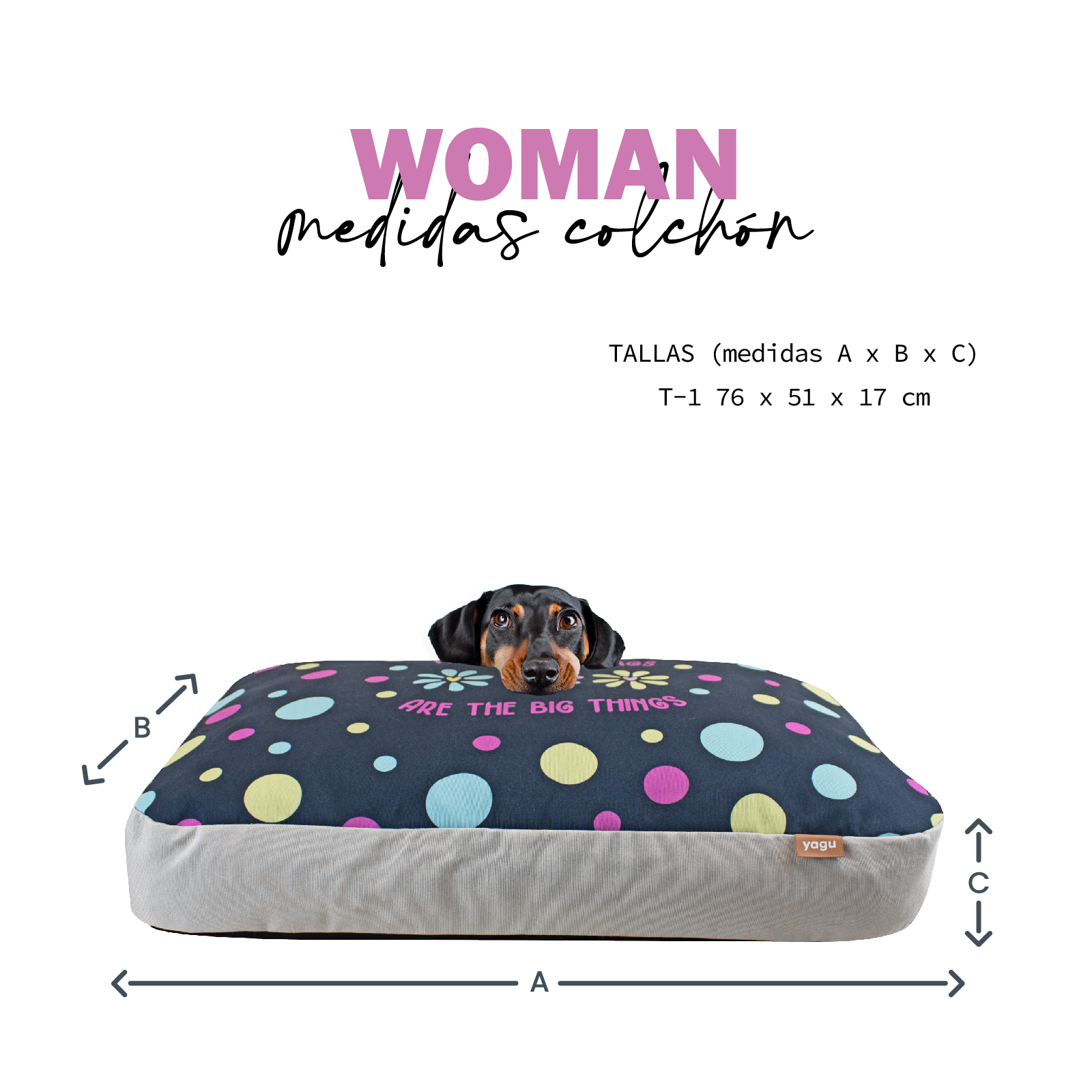 YAGU COLCHON HAPPY IZARO WOMAN T-1  76 x 51 x 17 CM
