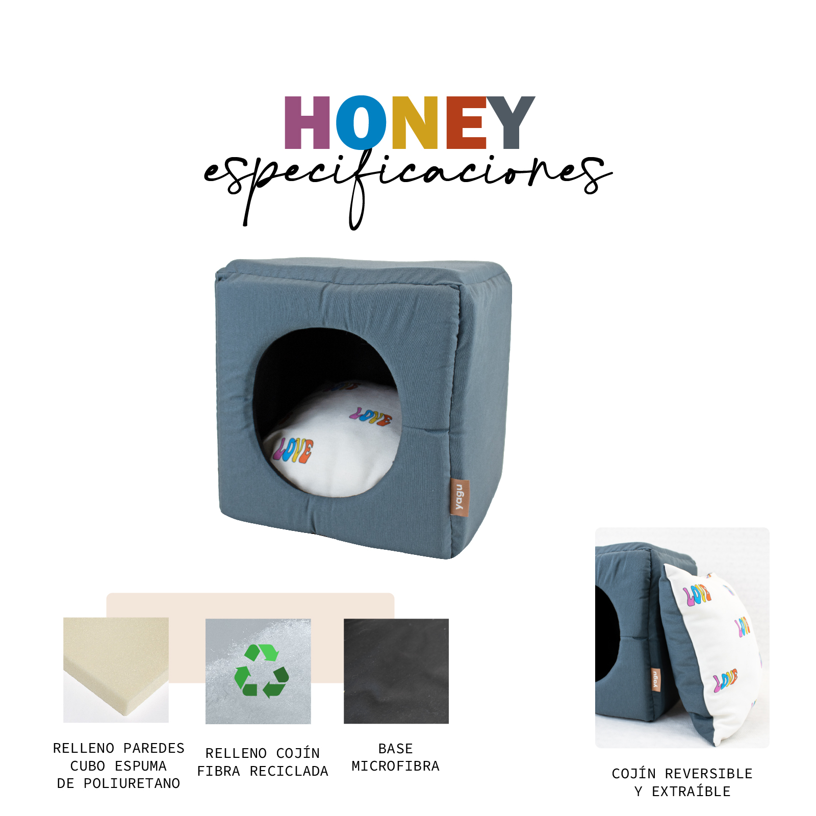 YAGU CUBO IZARO HONEY T-U  33 x 33 x 33 CM