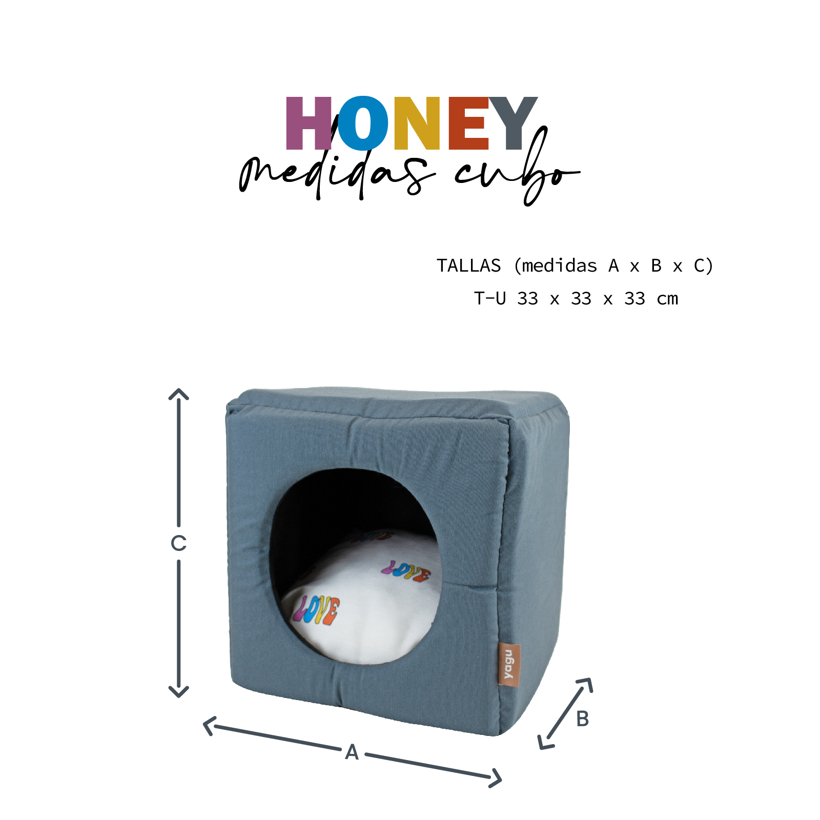 YAGU CUBO IZARO HONEY T-U  33 x 33 x 33 CM