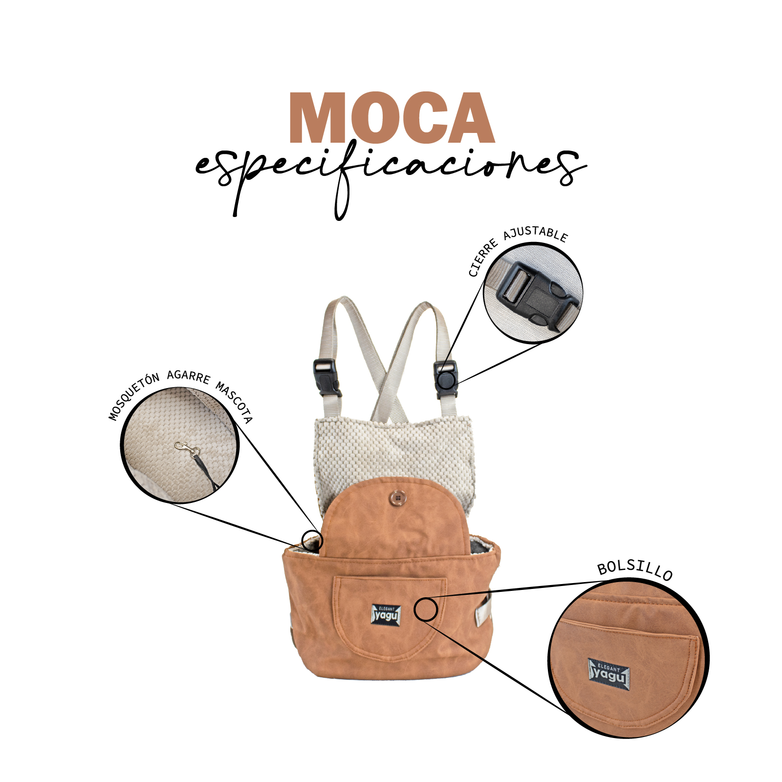 YAGU MOCHILA MOCA T-U  33 x 19 x 41 CM