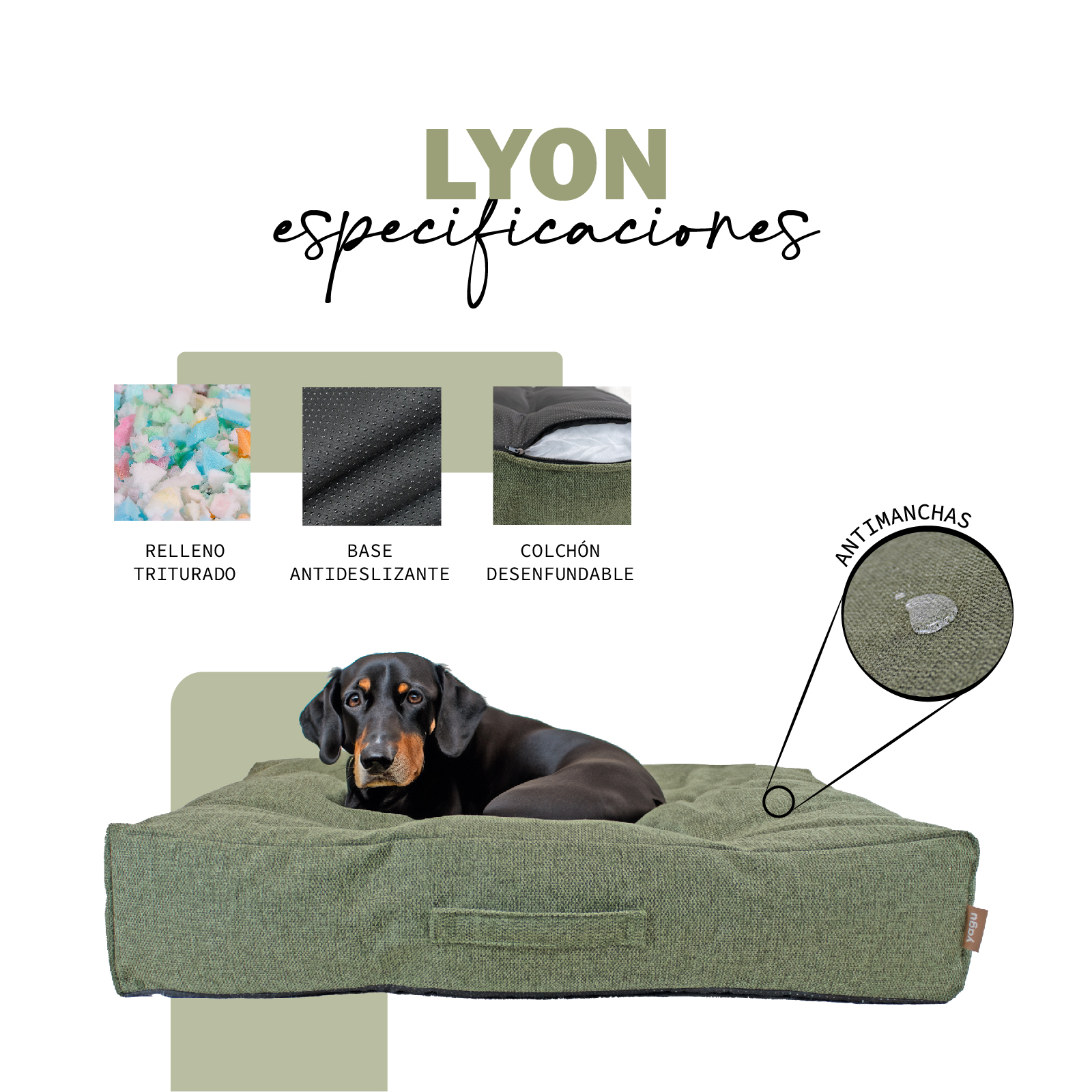 YAGU COLCHON HERMES LYON MENTA T-1  82 x 62 x 16 CM