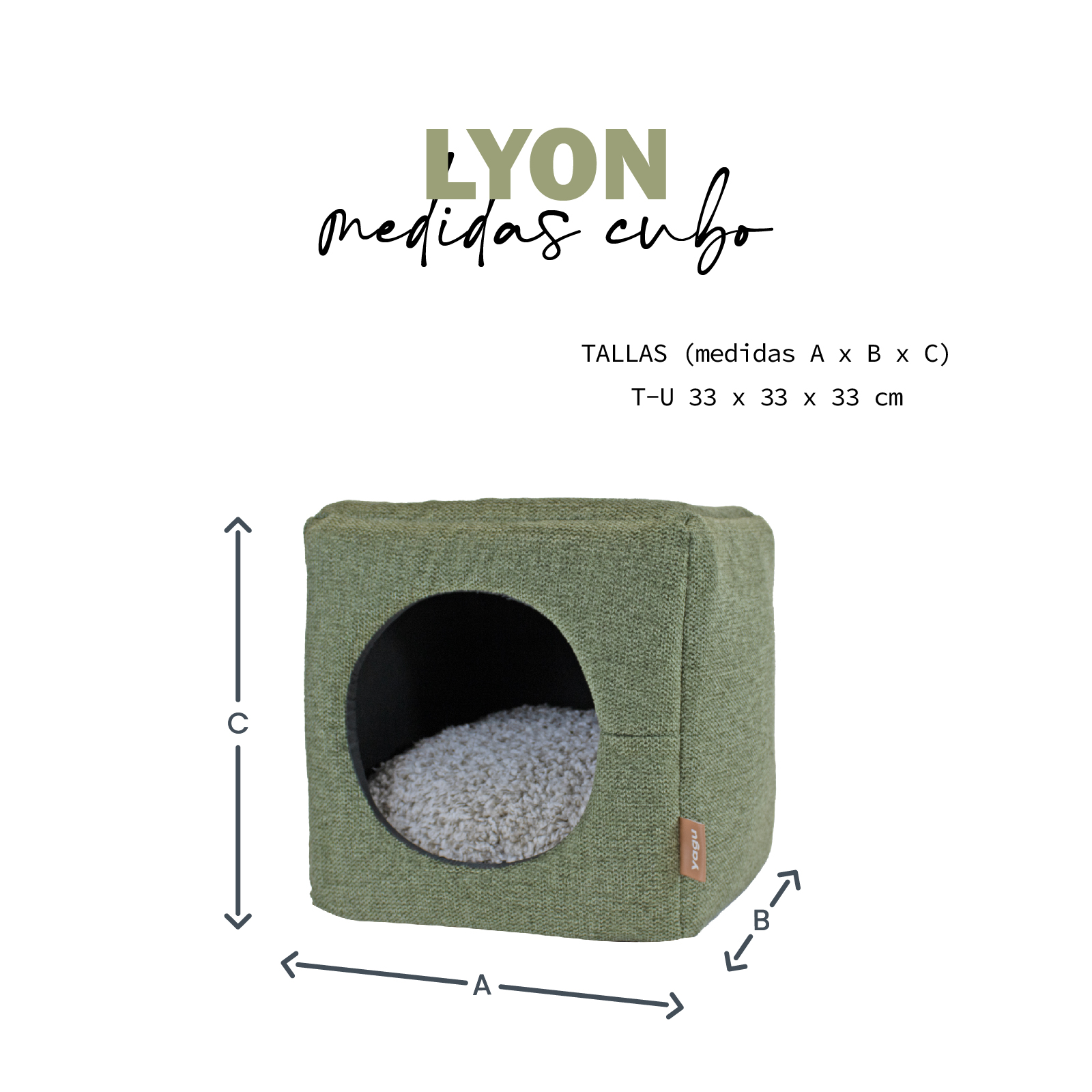 YAGU CUBO LYON MENTA T-U  33 x 33 x 33 CM