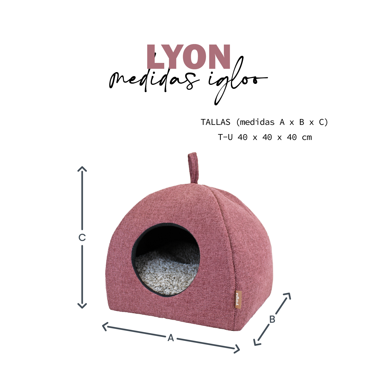 YAGU IGLOO LYON ROSA T-U  40 x 40 x 40 CM