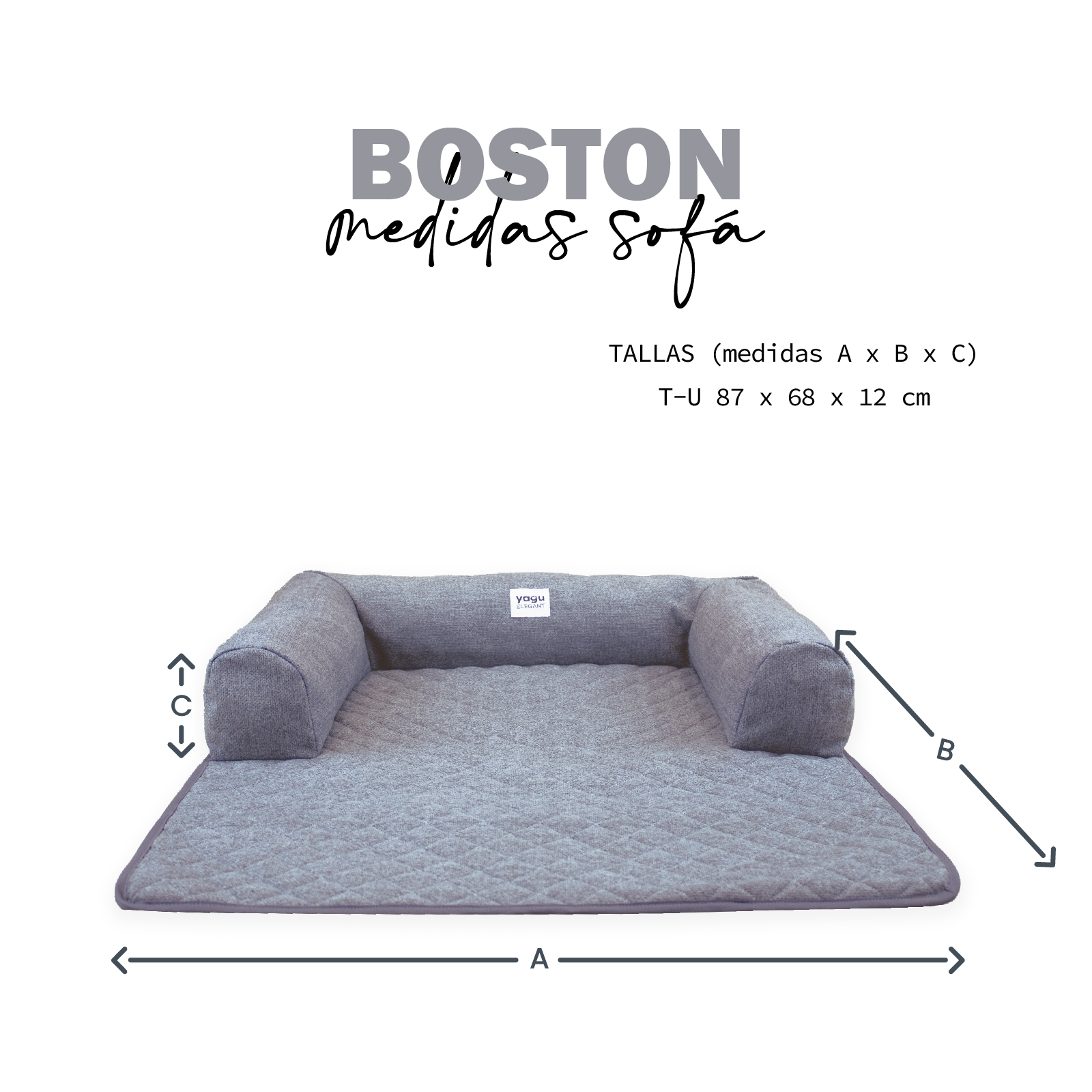 YAGU SOFA MANTA BOSTON T-U  87 x 68 x 12 CM