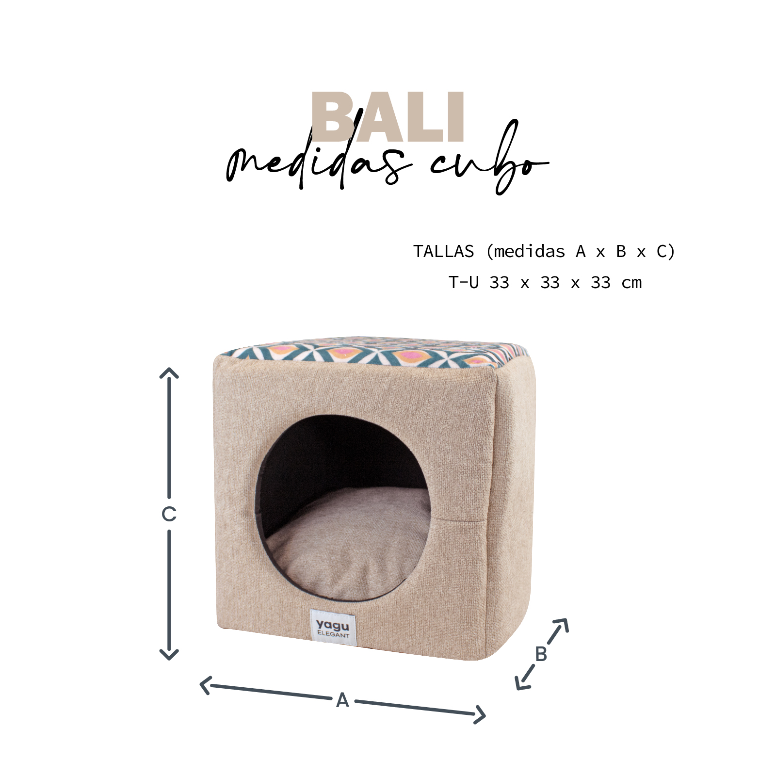 YAGU CUBO BALI T-U  33 x 33 x 33 CM