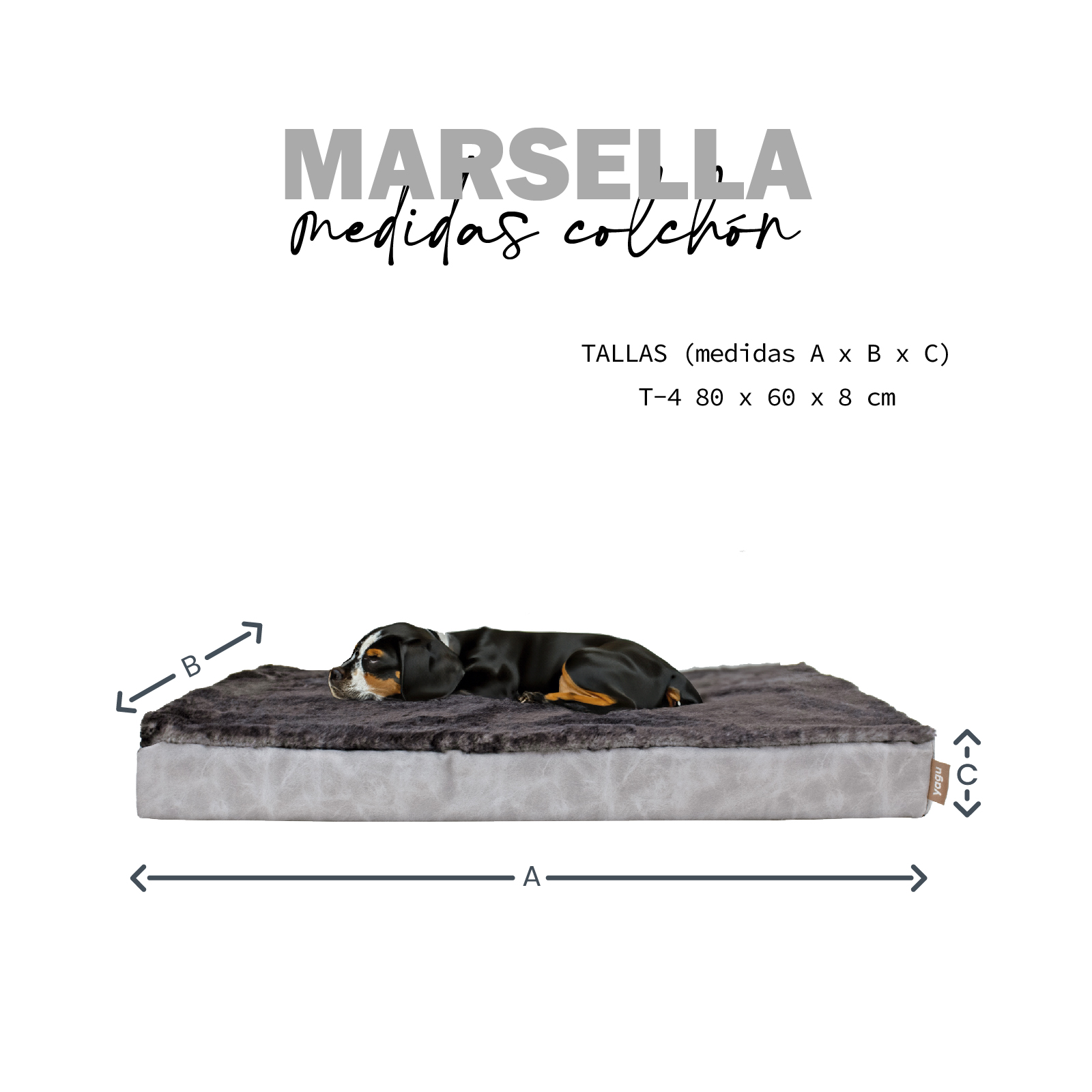 YAGU COLCHON ARES MARSELLA T-U  80 x 60 x 8 CM