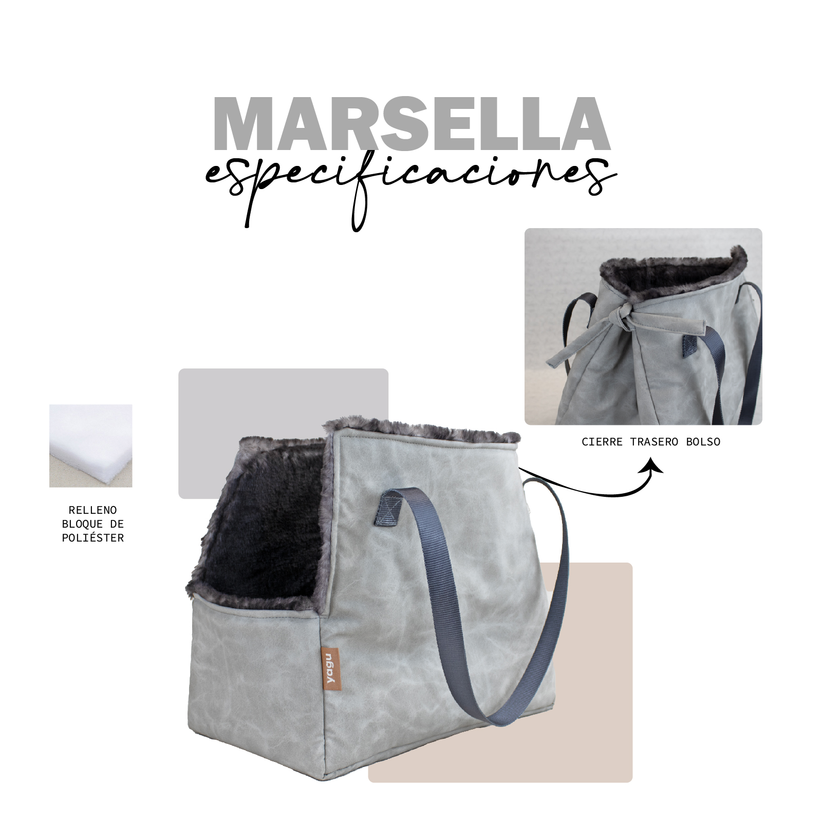 YAGU BOLSO NAVY MARSELLA T-U  39 x 21 x 34 CM