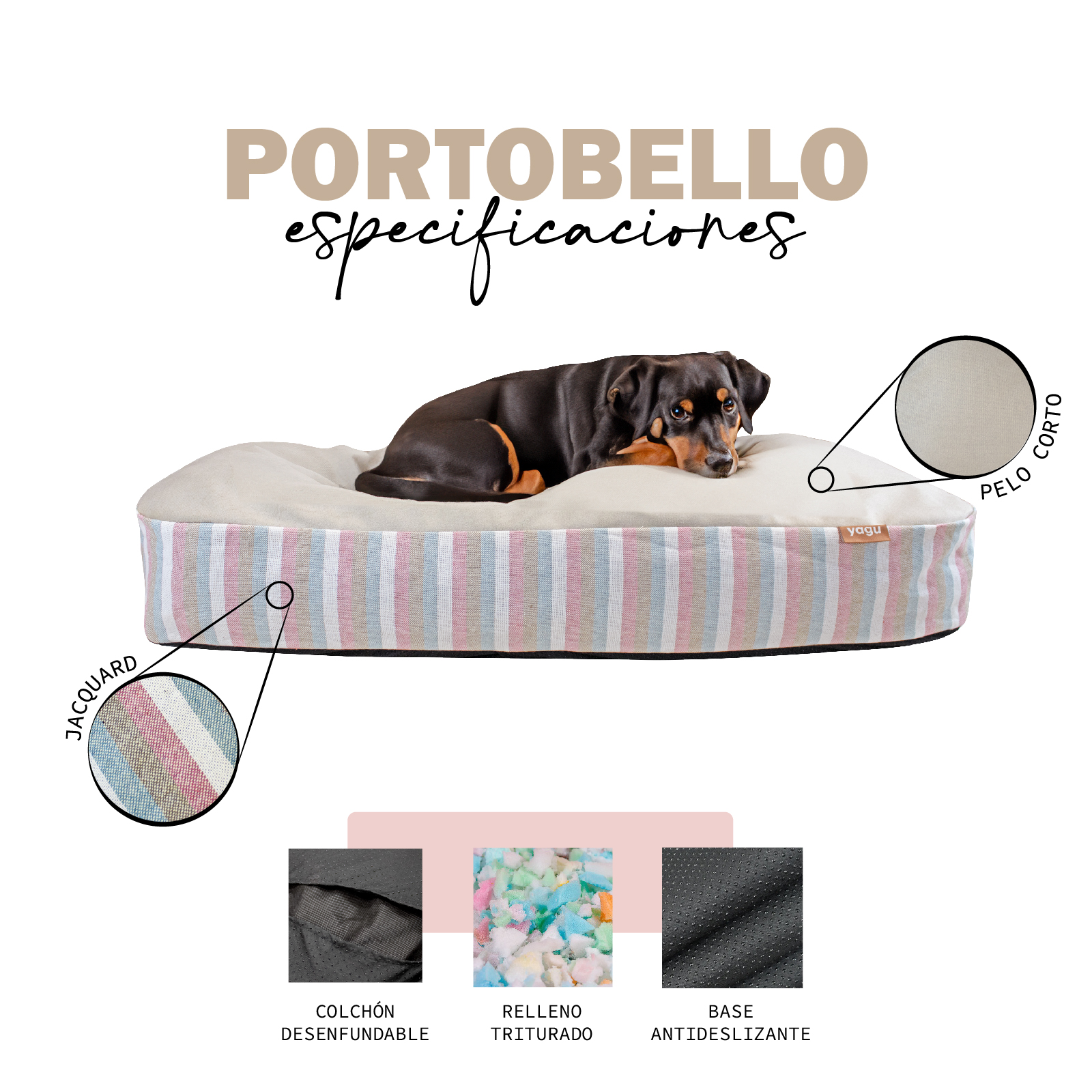 YAGU COLCHON HAPPY PORTOBELLO T-2  101 x 70 x 22 CM