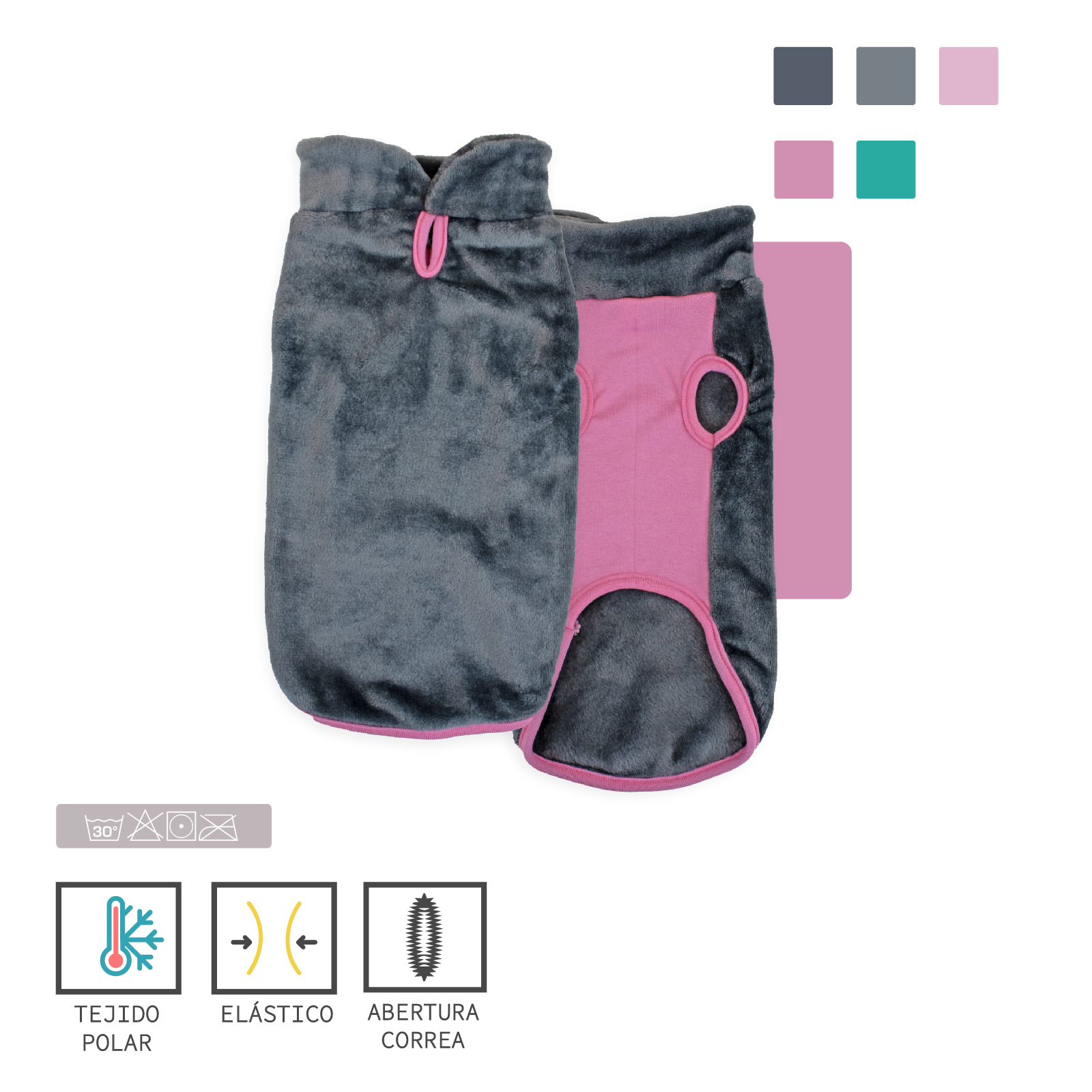 MI&amp;DOG JERSEY POLAR BICOLOR ROSA