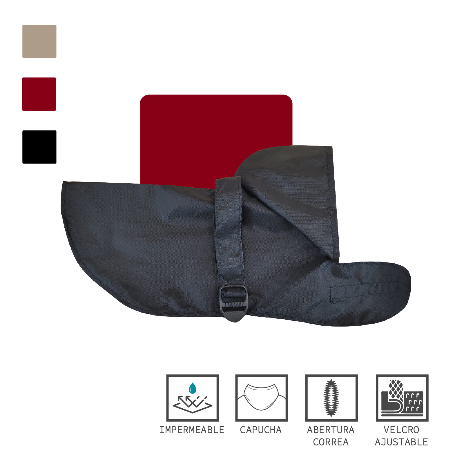 MI&amp;DOG IMPERMEABLE COLOR NEGRO