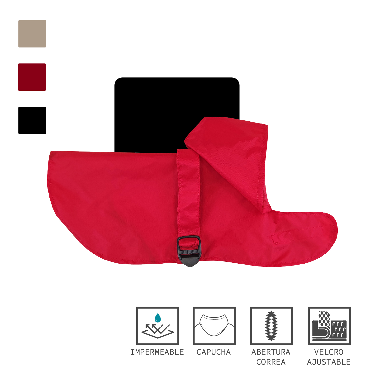 MI&amp;DOG IMPERMEABLE COLOR ROJO
