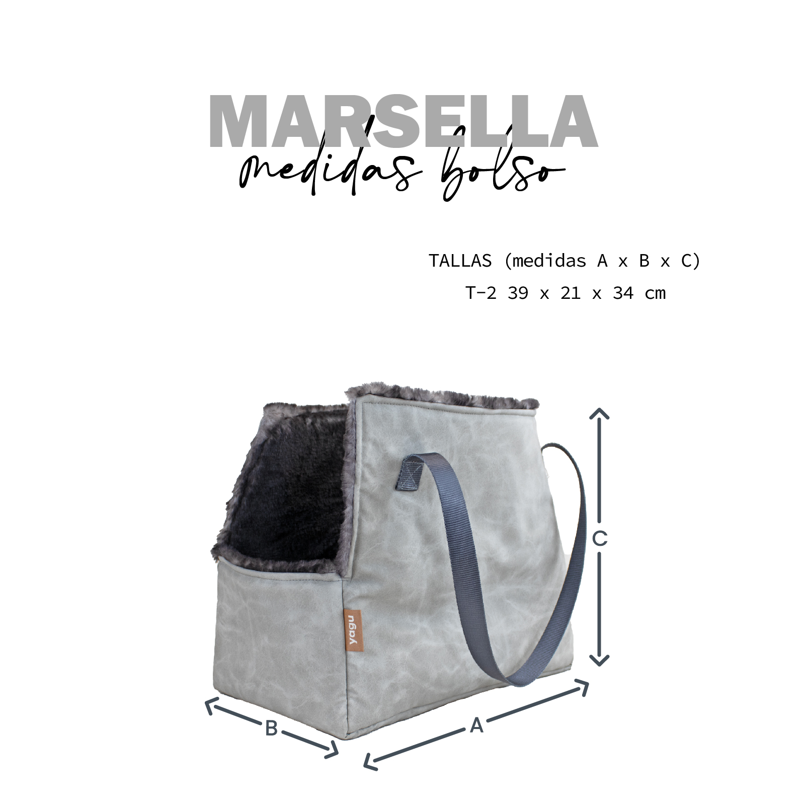 YAGU BOLSO NAVY MARSELLA T-U  39 x 21 x 34 CM