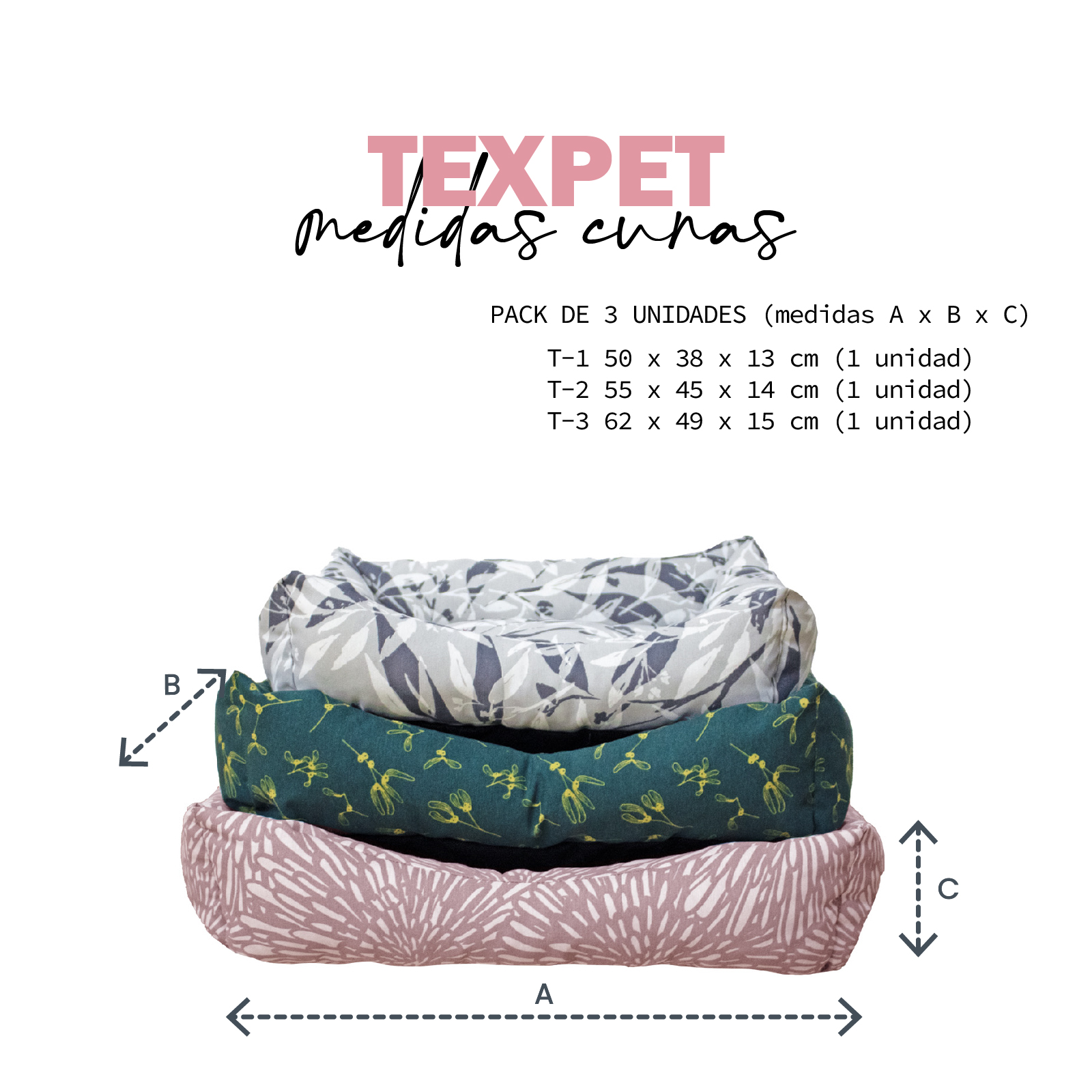 TEXPET JUEGO 3 CUNA PAW LONETA PEQUEÑAS T-1-2-3