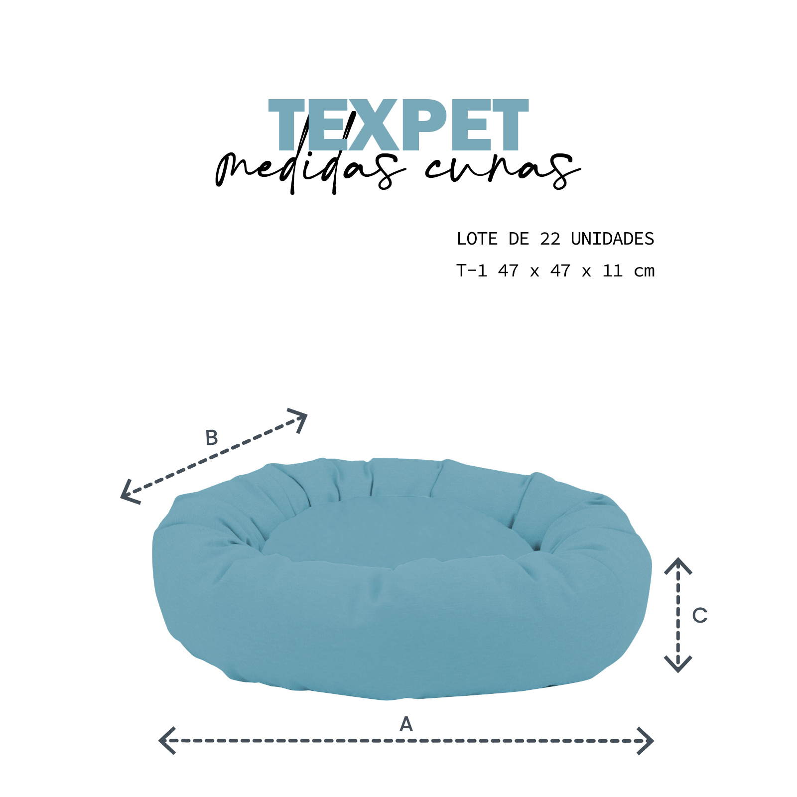 TEXPET LOTE CUNA REDONDA PAW LONETA  T-1 47 x 47 x 11 CM