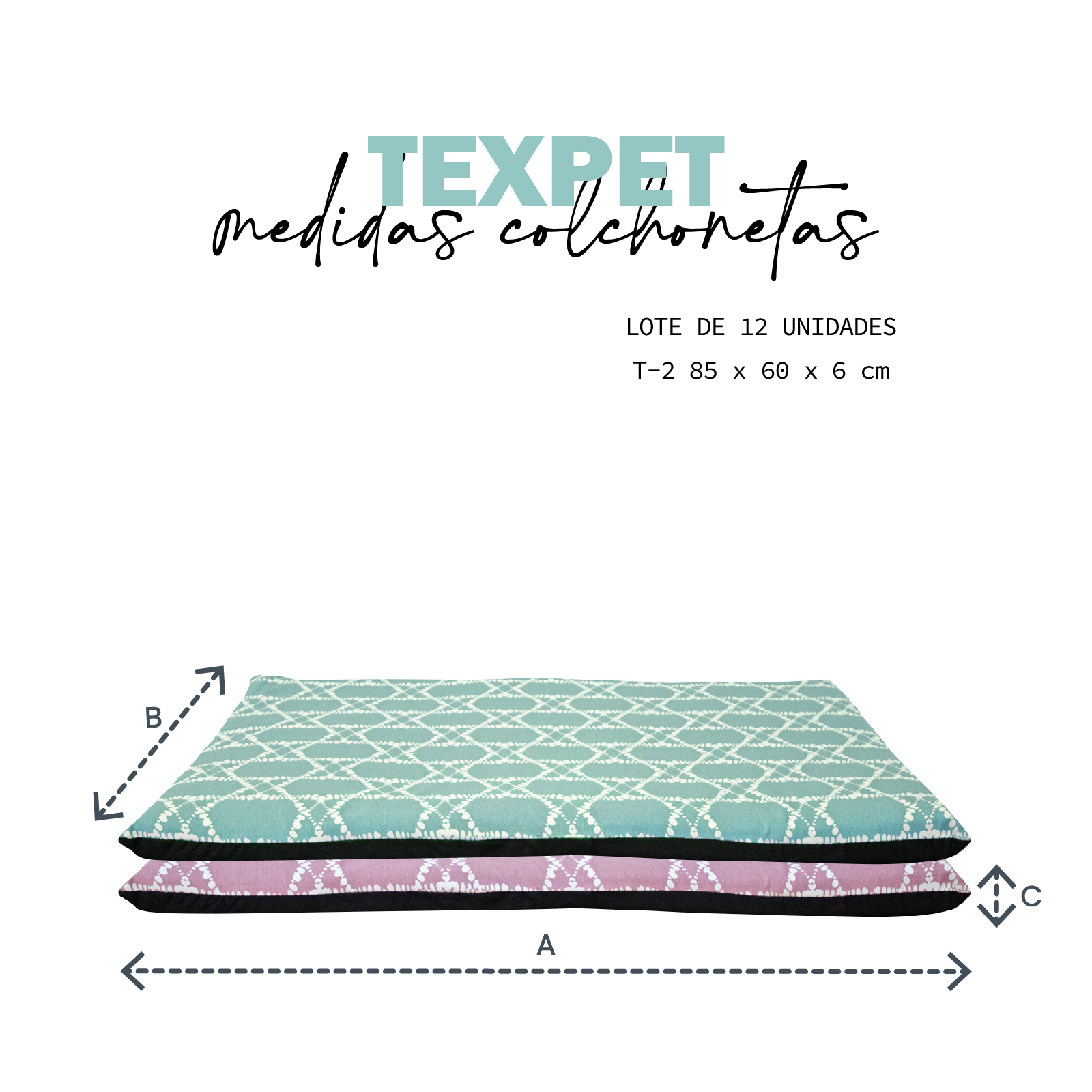 TEXPET LOTE COLCHONETA PAW LONETA  T-2 85 x 60 x 6 CM
