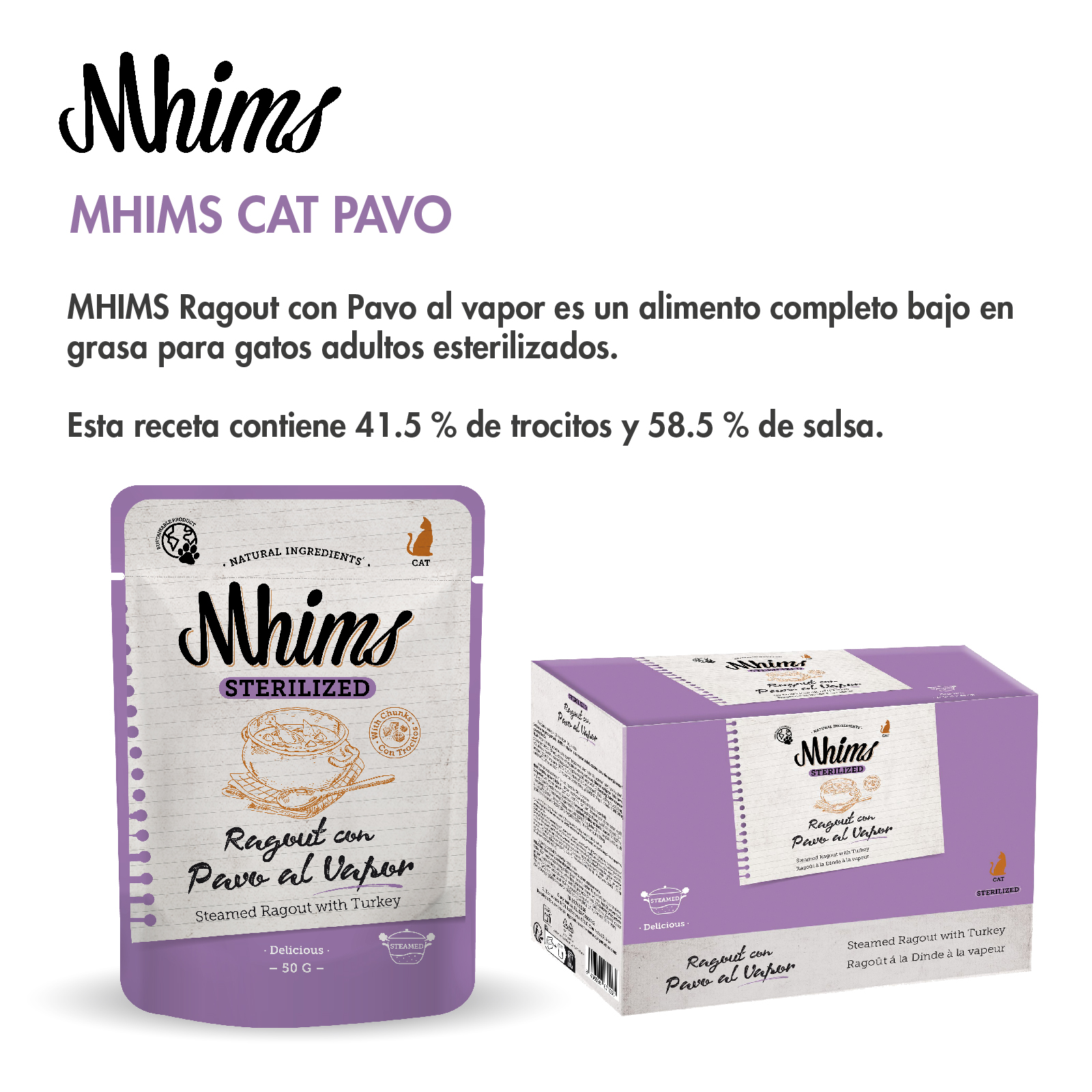 DNG MHIMS CAT RAGOUT STERILIZED CON PAVO AL VAPOR 85 GR