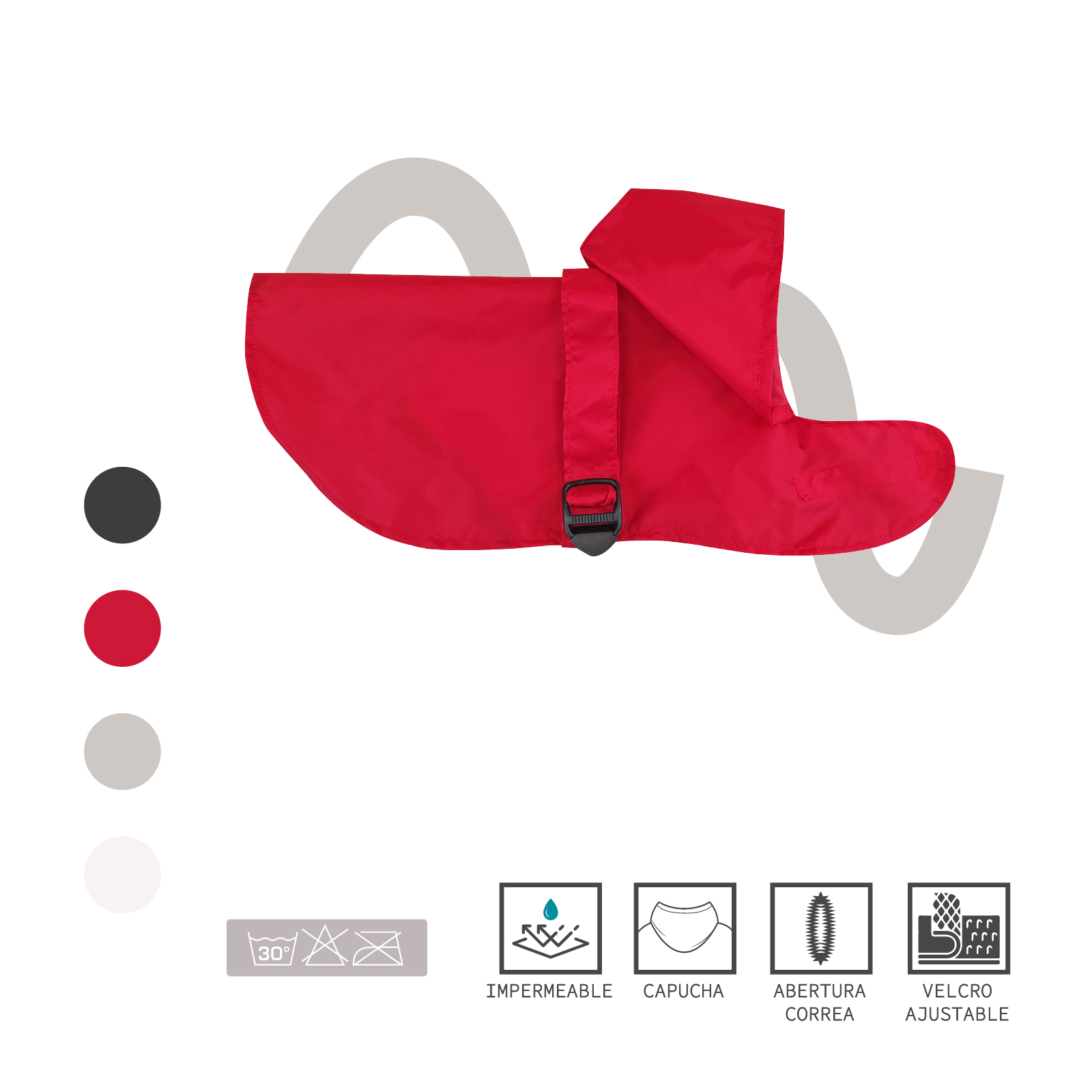 YAGU MODA IMPERMEABLE COLOR ROJO