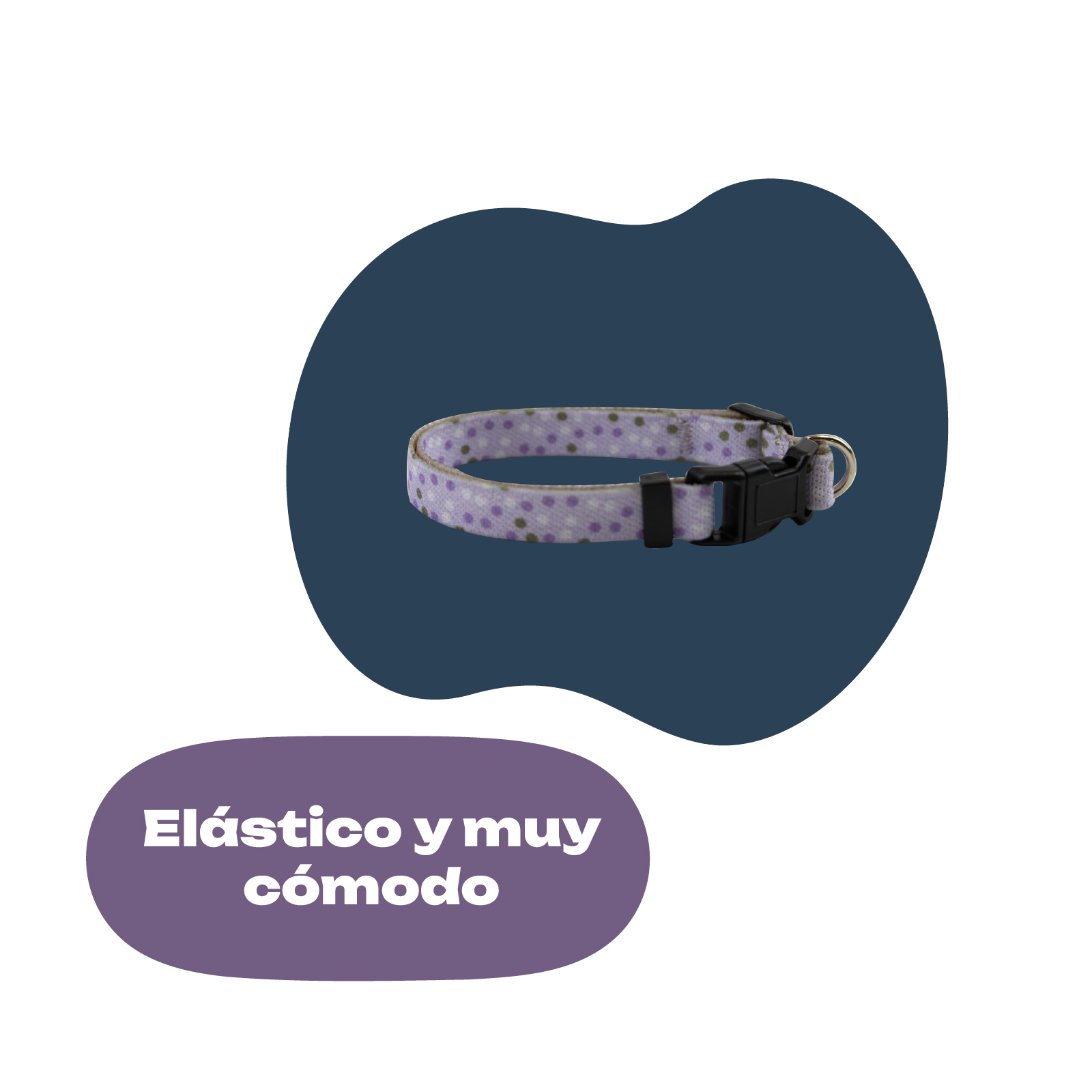 YAGU PASEO COLLAR ELASTICO DOTS T-U  25-35 x 1 CM