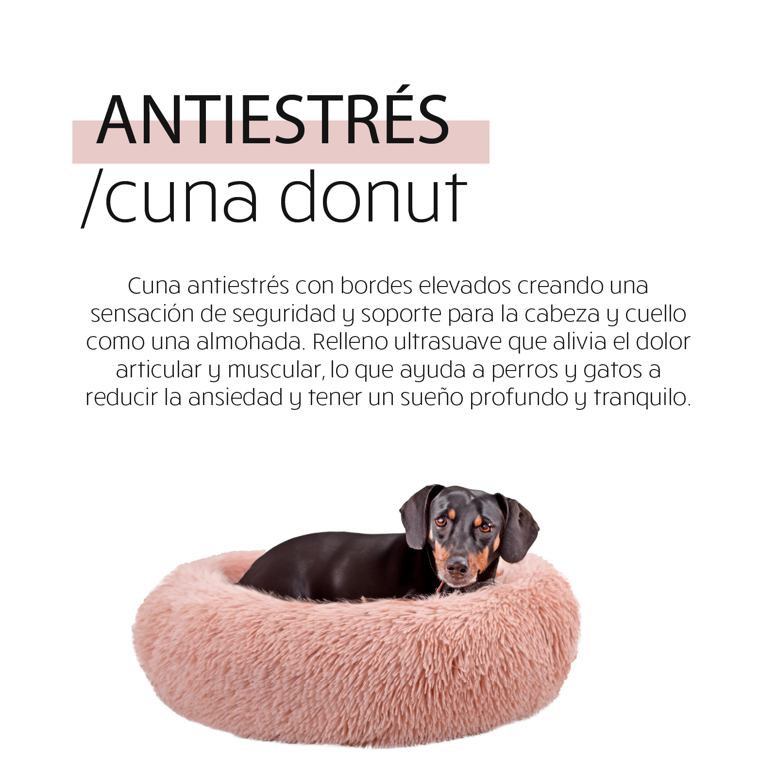 YAGU DESCANSO CUNA DONUT ANTIESTRES ROSA