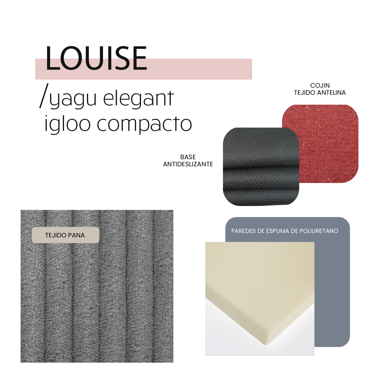 YAGU DESCANSO IGLOO COMPACTO LOUISE T-U  40 x 40 x 40 CM