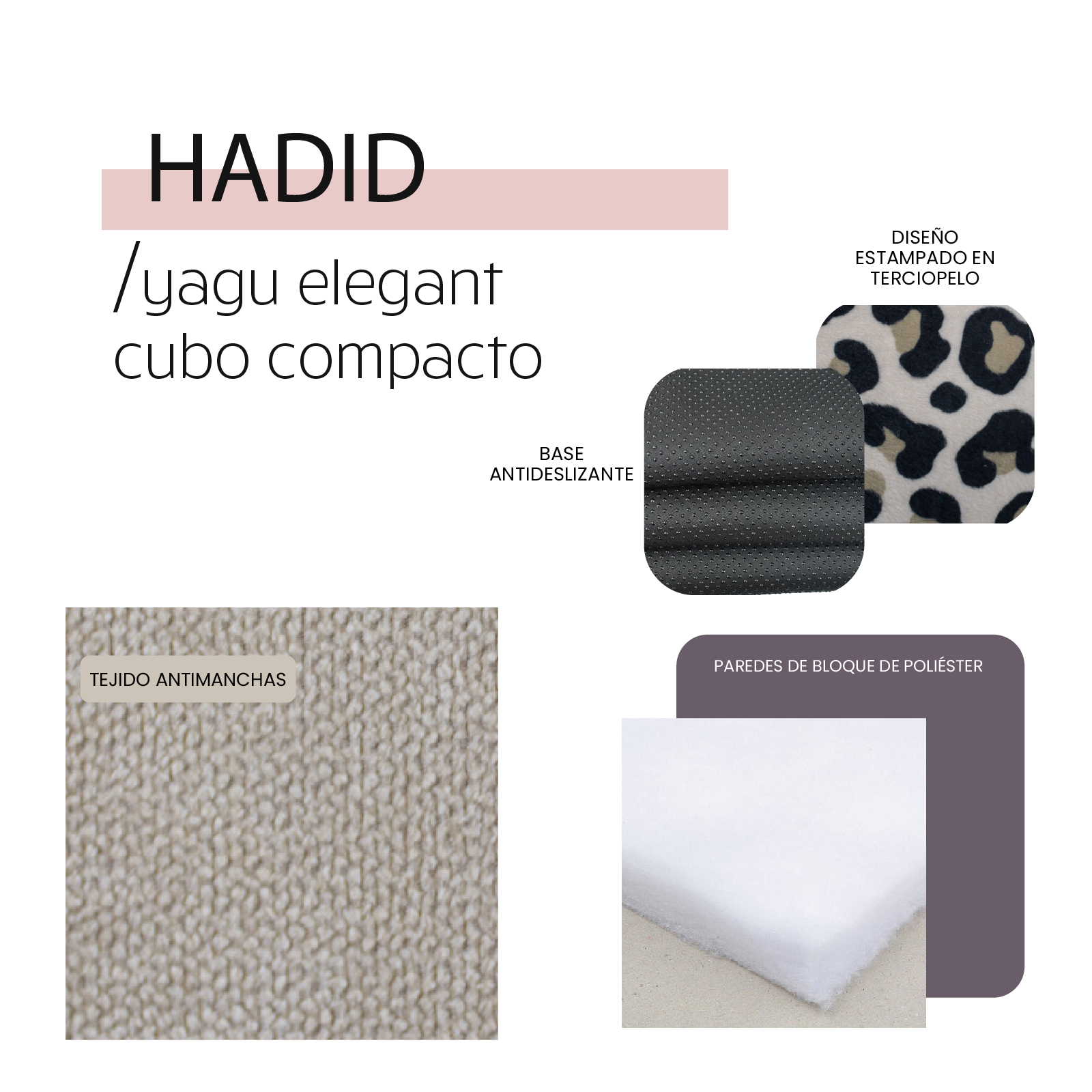 YAGU DESCANSO CUBO COMPACTO HADID T-U  33 x 33 x 33 CM