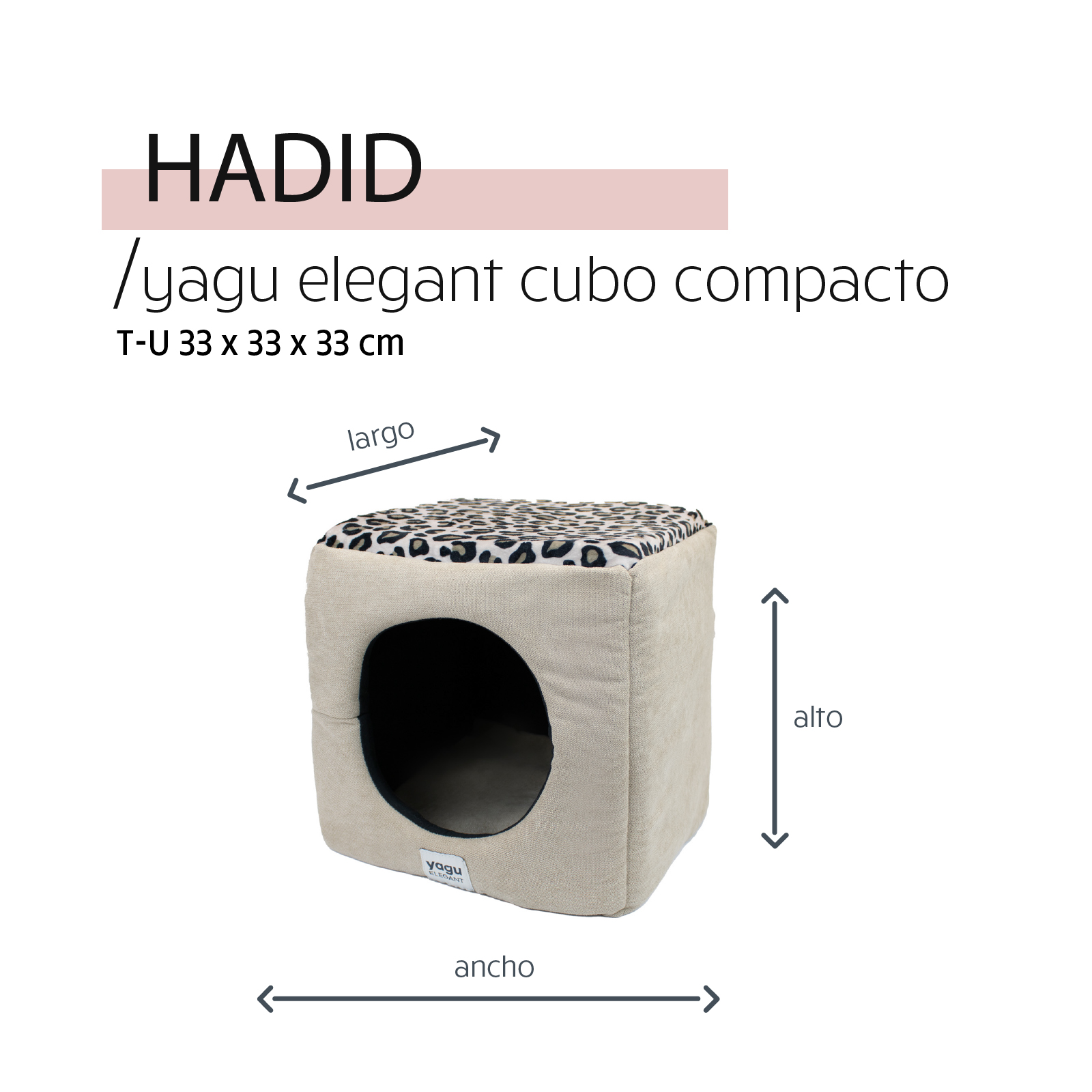 YAGU DESCANSO CUBO COMPACTO HADID T-U  33 x 33 x 33 CM