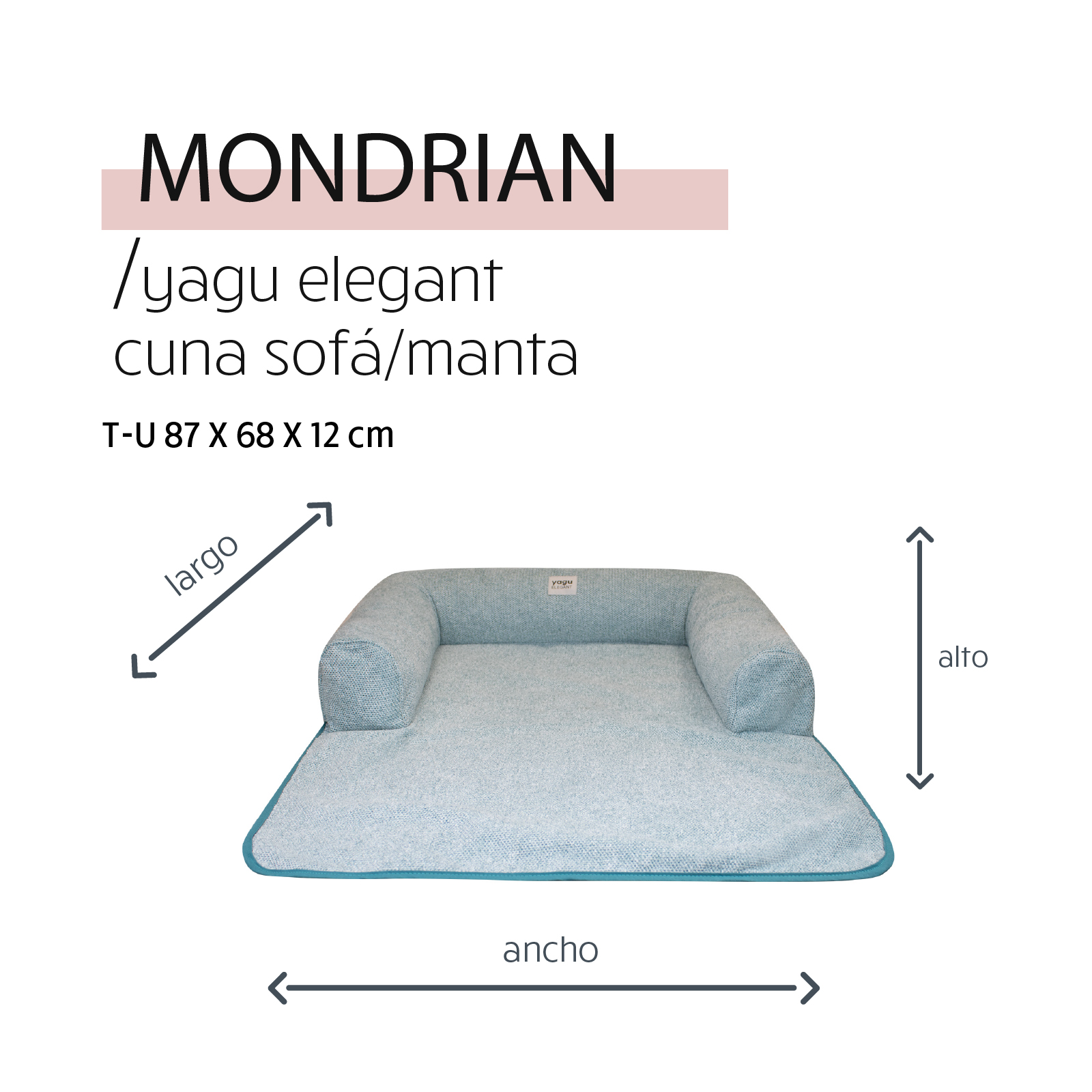 YAGU DESCANSO SOFA MANTA MONDRIAN T-U  87 x 68 x 12 CM