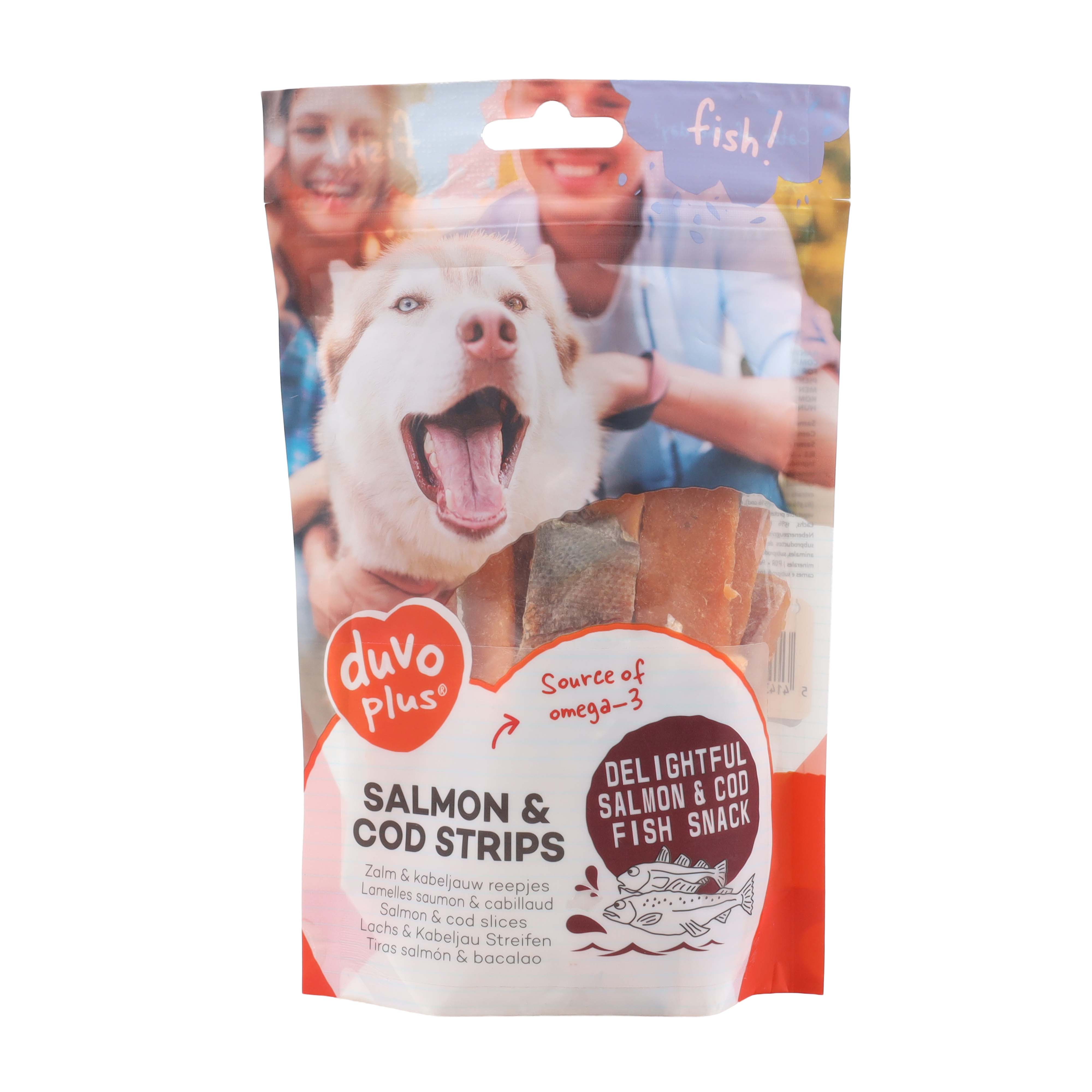 DUVO FISH! TIRAS DE SALMON Y BACALAO 150 GR