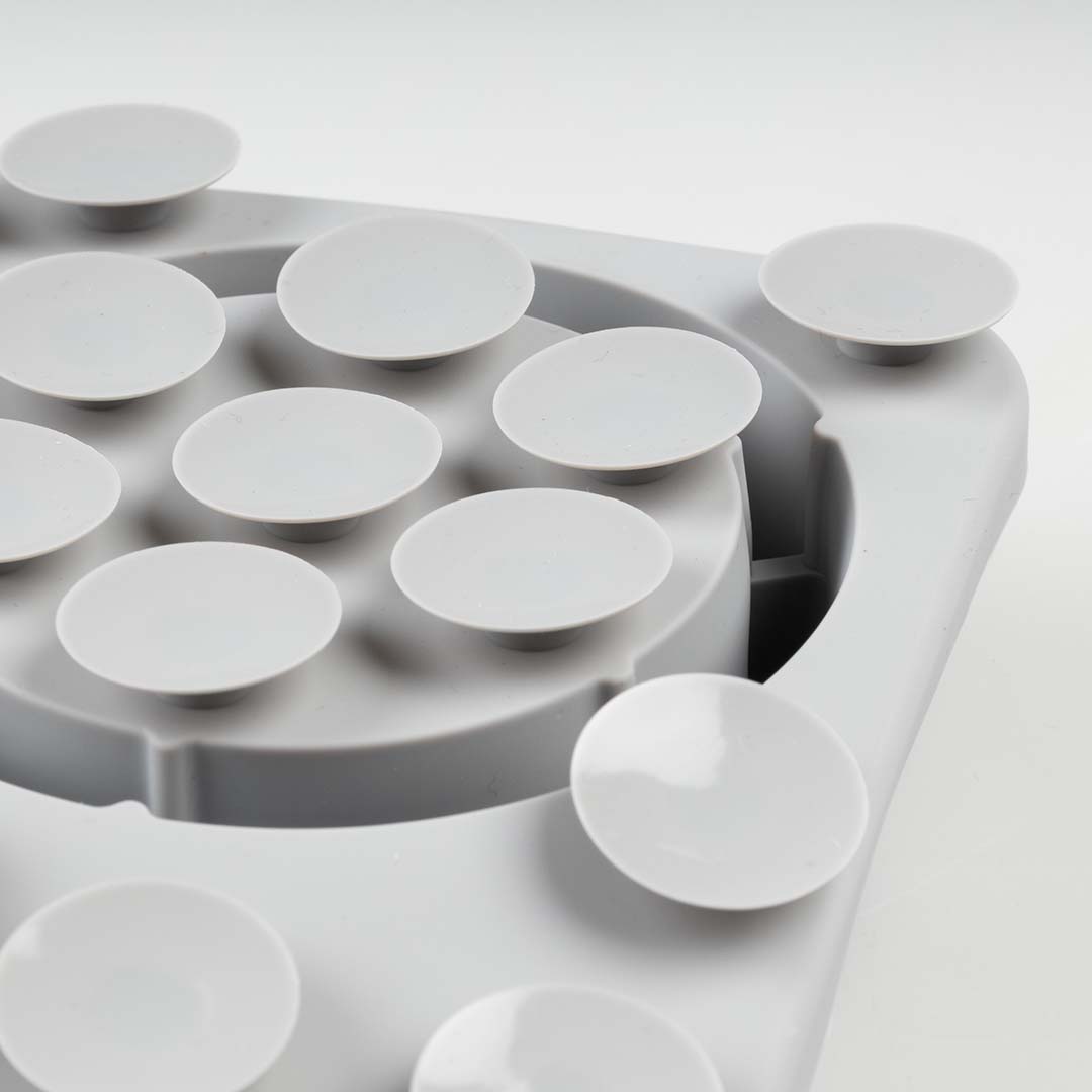 NEW DUVO COMEDERO GOMA ANTIESTRES 4 EN 1 GRIS 125 ML  30 x 20 x 4 CM