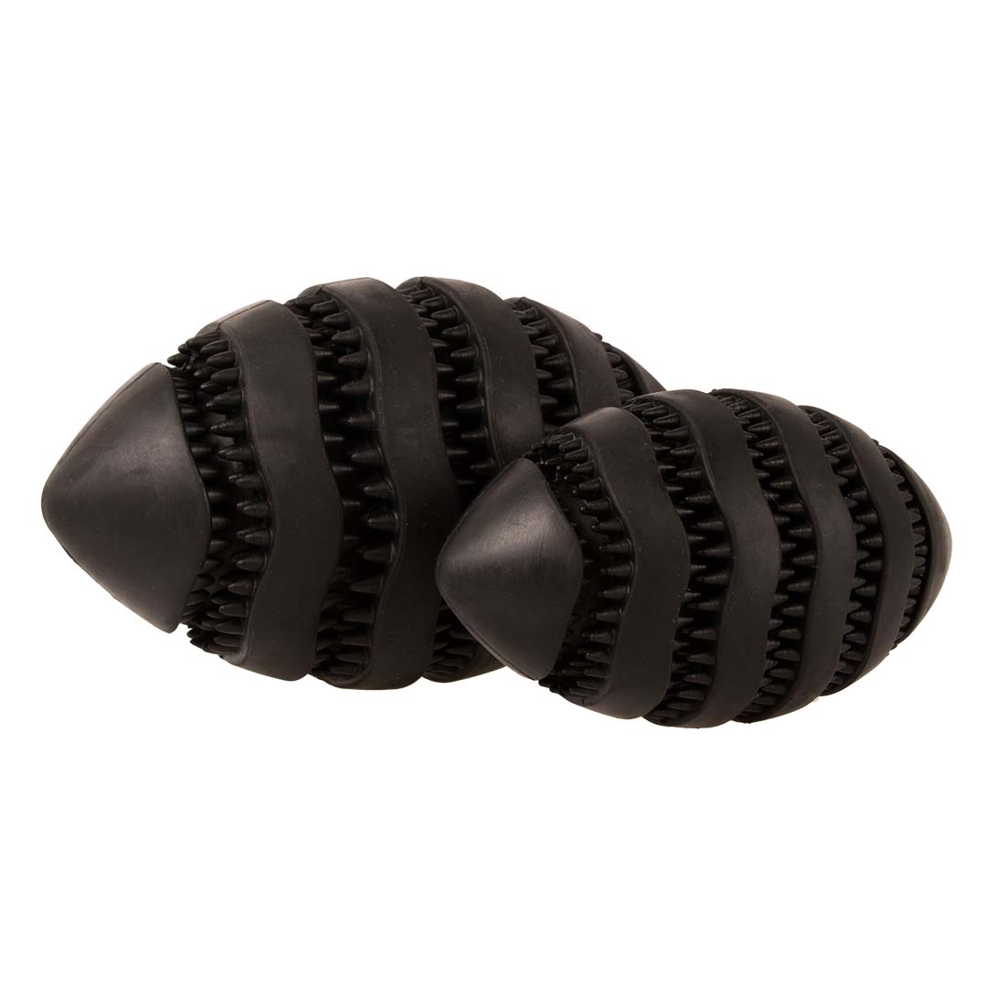 NEW DUVO JUGUETE PERRO NIBBLE ME RUGBY NEGRO T-L  15 x 8,6 x 8,6 CM